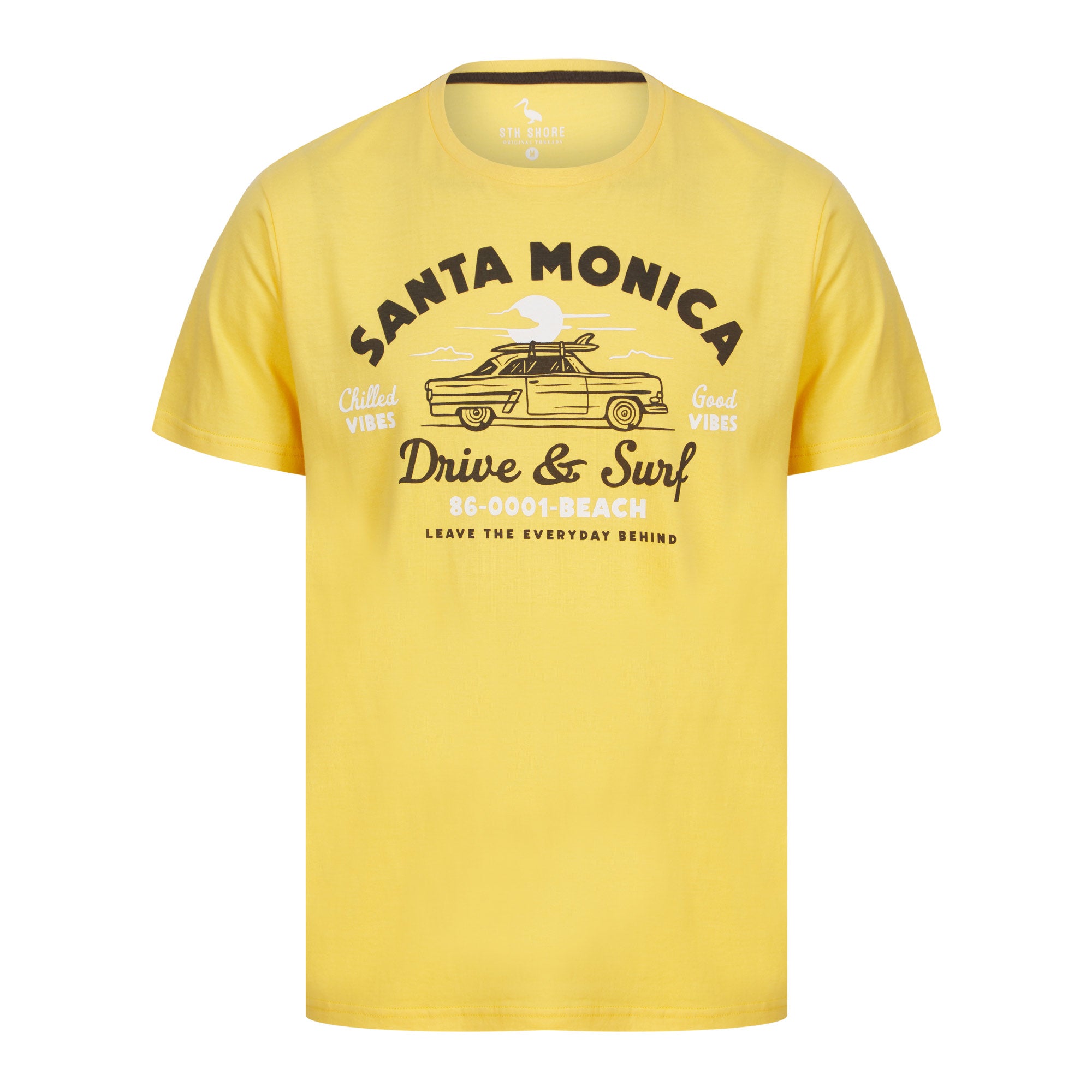 Sth Shore Drive Surf T-Shirt - Yellow - Large  | TJ Hughes