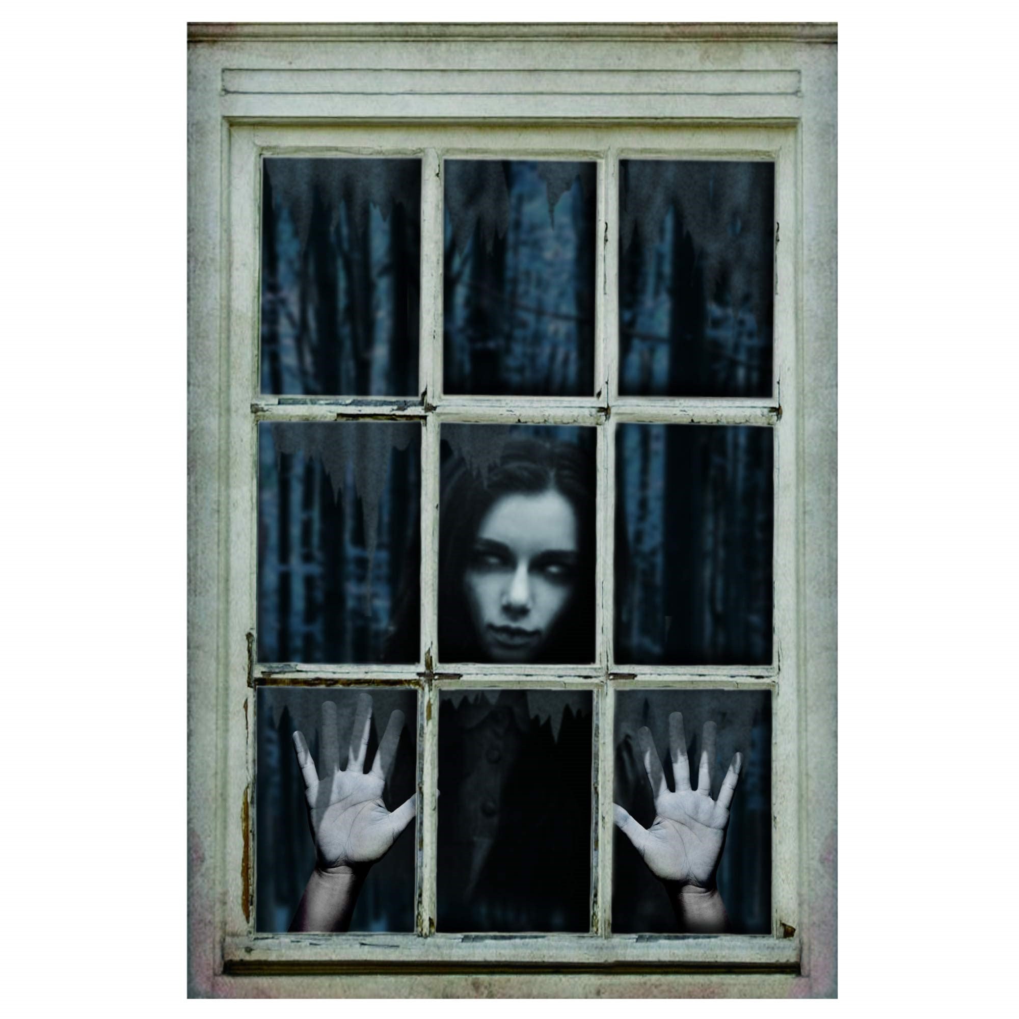 Halloween Window Poster 80x120cm - Staring Ghost Women - TJ Hughes