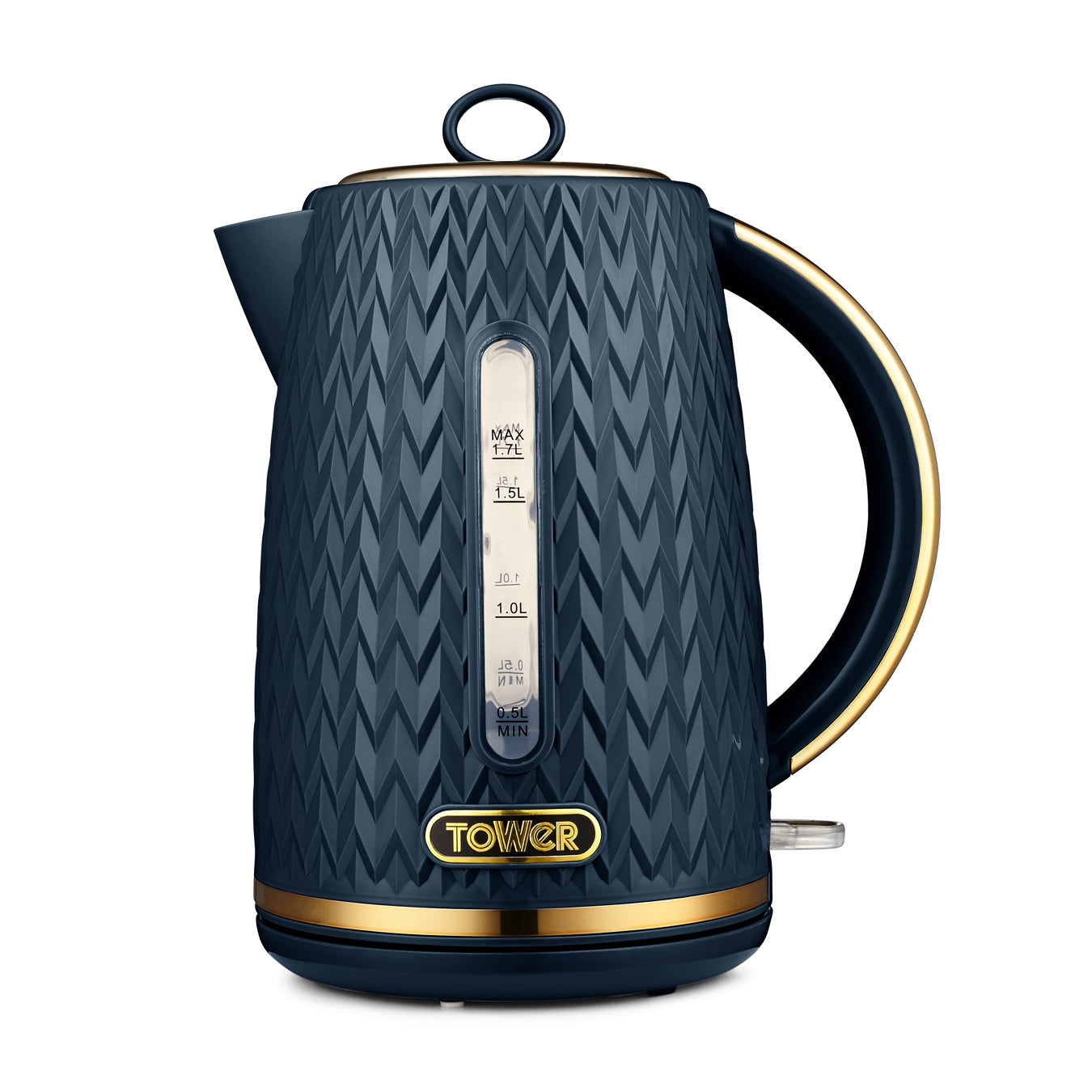 Tower Empire 3KW 1.7L Kettle with Brass Accents - Midnight Blue