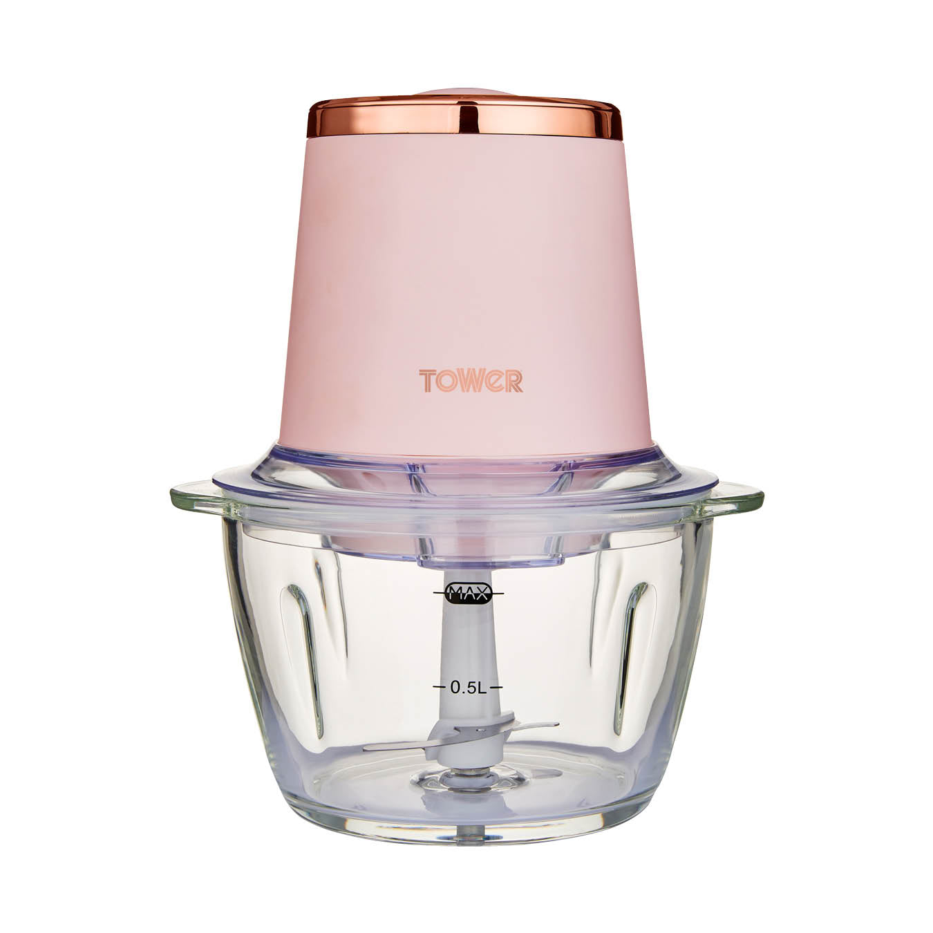 Tower Cavaletto 350W 1 Litre Glass Mini Chopper - Pink  | TJ Hughes