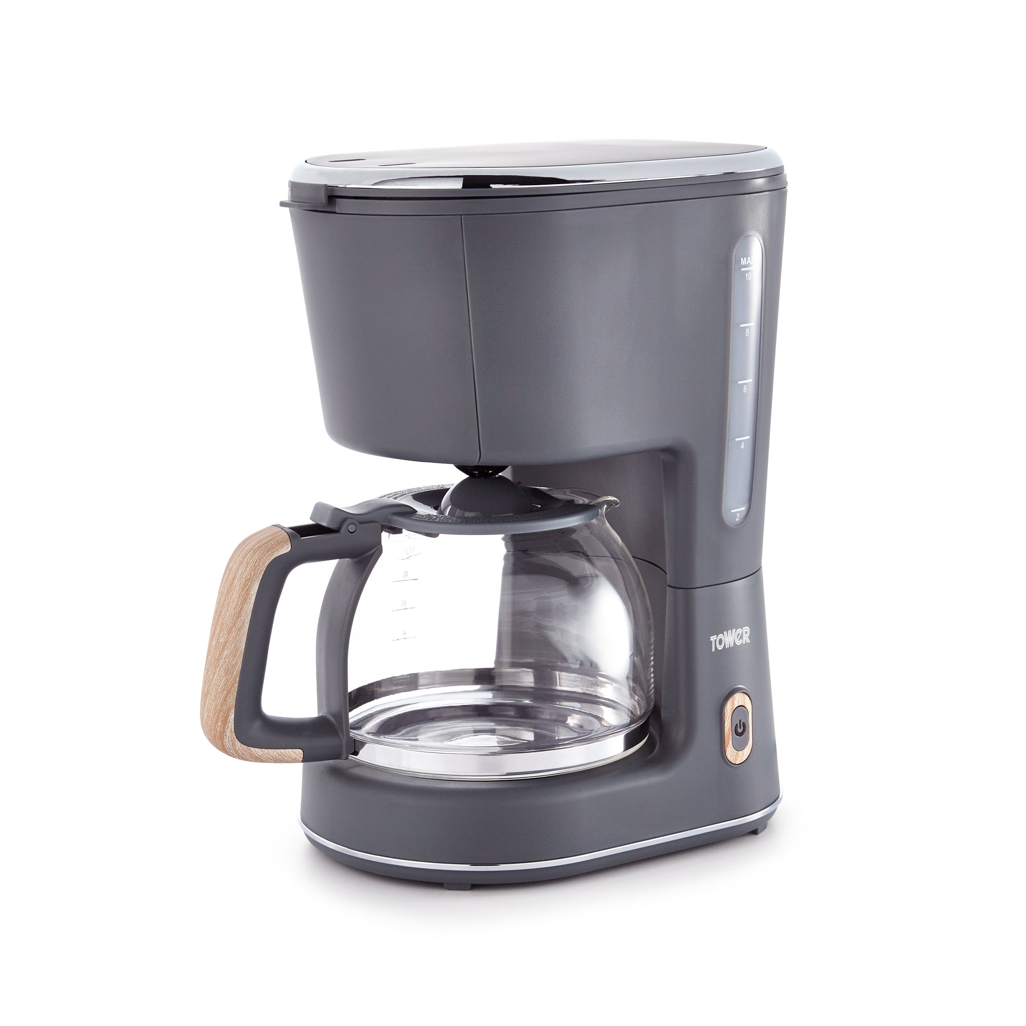 Tower Scandi 900W 1.25 Litre Coffee Maker - Grey