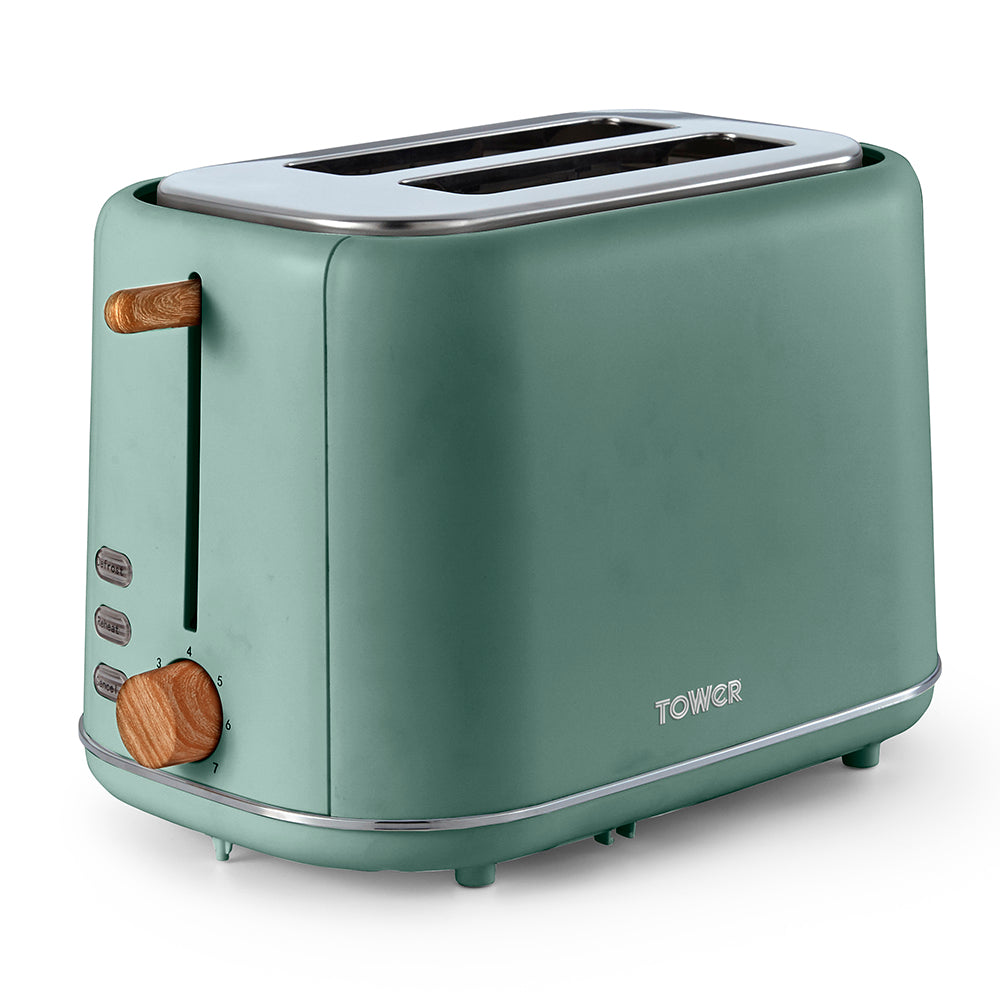 Tower Scandi 2 Slice Toaster - Jade Green  | TJ Hughes