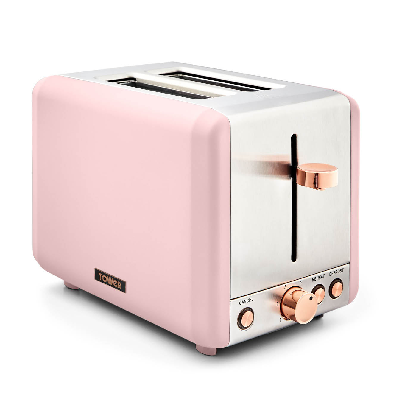 Tower Cavaletto 2 Slice Stainless Steel Toaster - Pink  | TJ Hughes