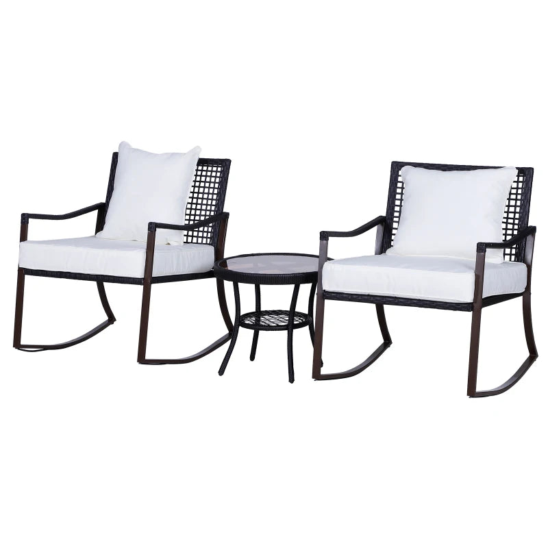 Outsunny-Rattan Rocking Chair Set  | TJ Hughes Outsunny