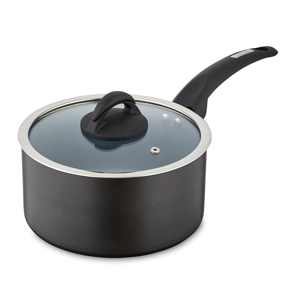 Tower Cerasure Non-Stick Saucepan - Grey - 18cm  | TJ Hughes