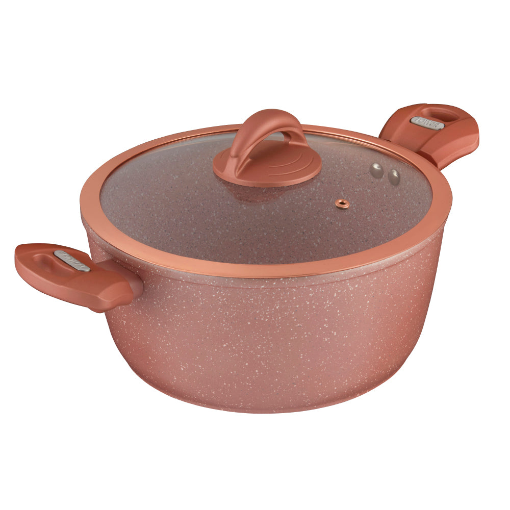 Tower Cerastone 24cm 4.2 Litre Casserole - Rose Pink  | TJ Hughes