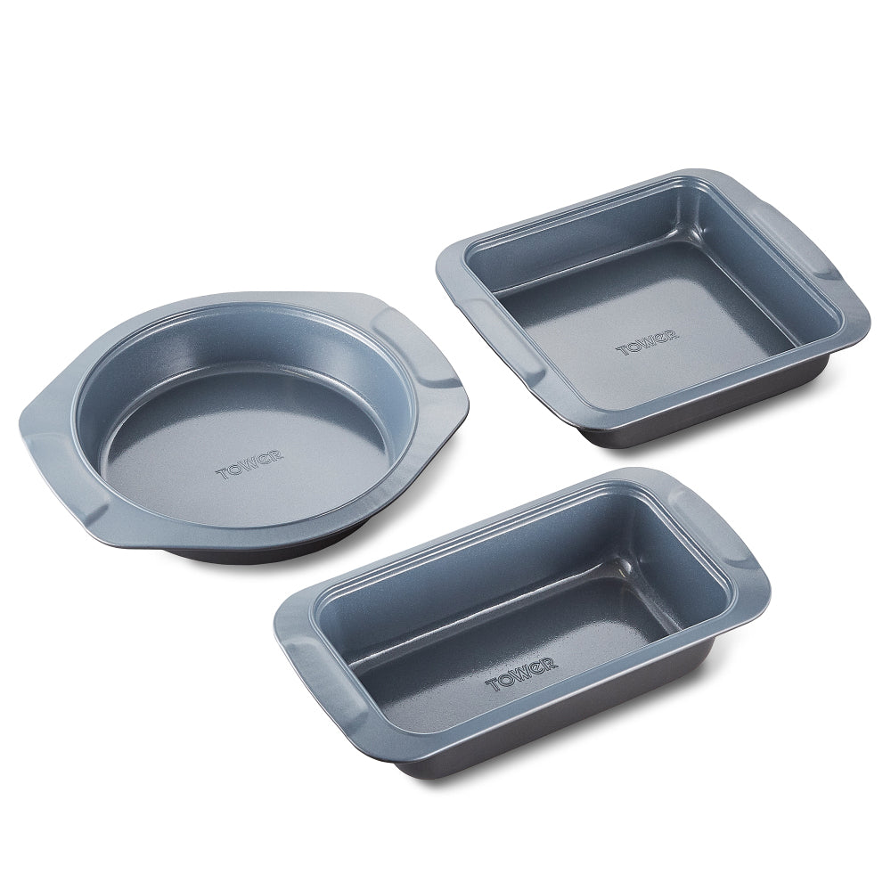 Tower Cerasure 3 Piece Baking Tray - Grey  | TJ Hughes