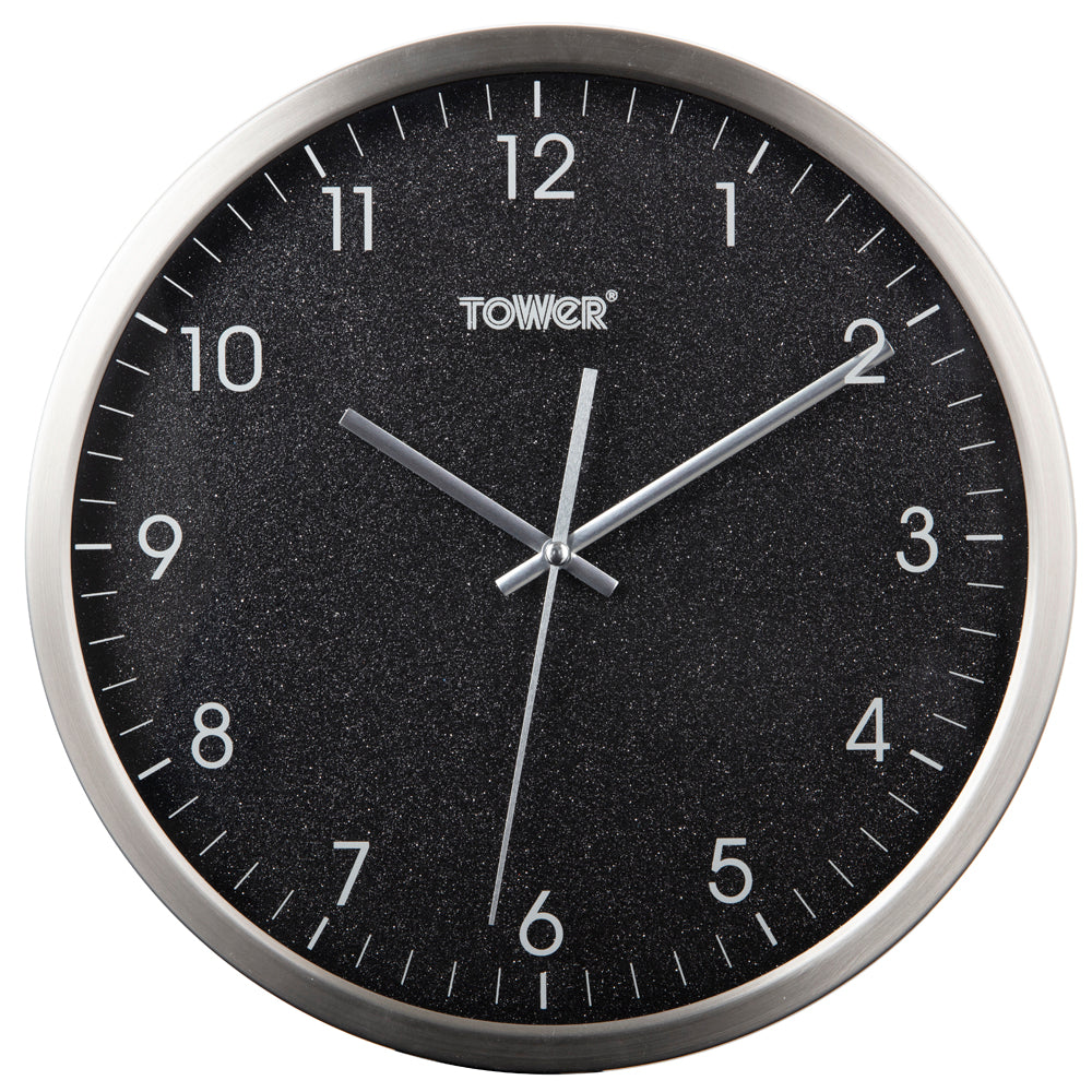 Tower Glitz 30cm Wall Clock - Black