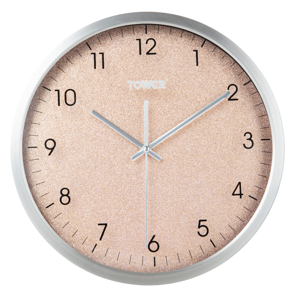 Tower Glitz 30cm Wall Clock - Blush Pink