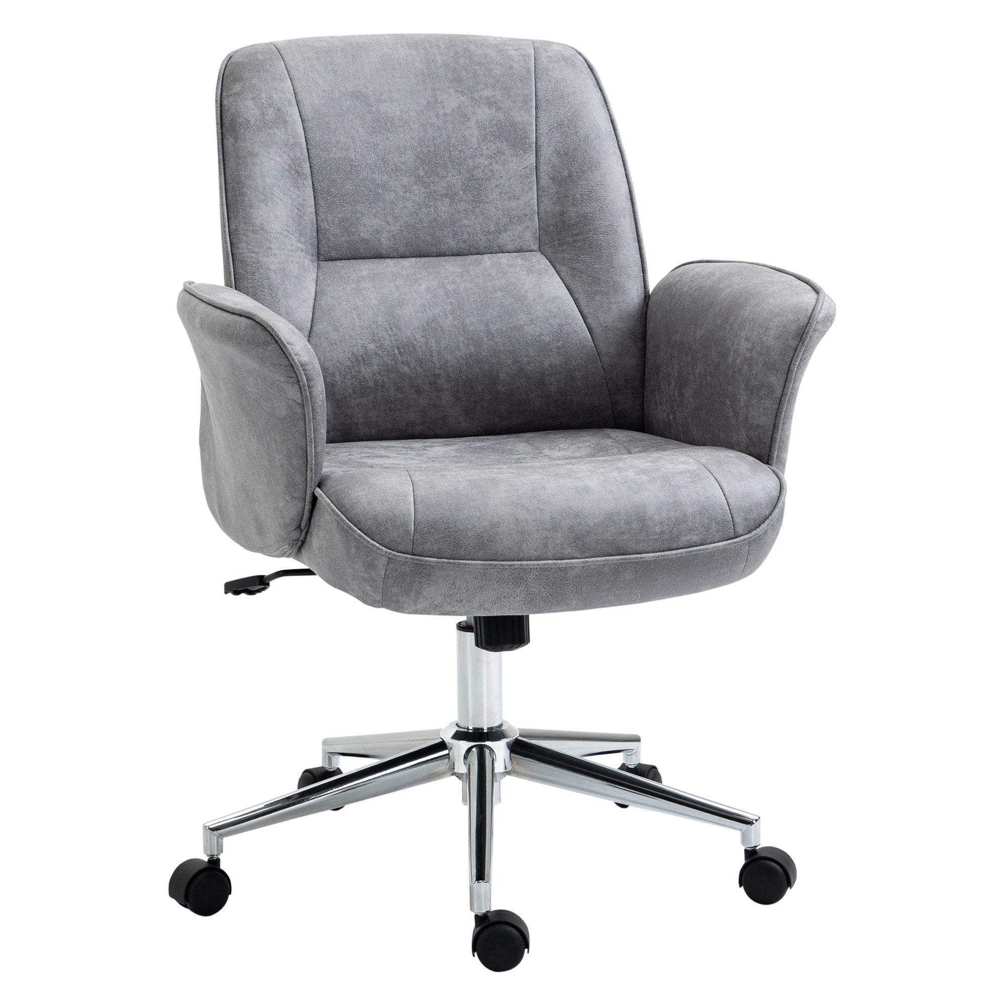 Vinsetto Swivel Computer Office Chair Mid Back Desk Chair for Home - Light Grey  | TJ Hughes