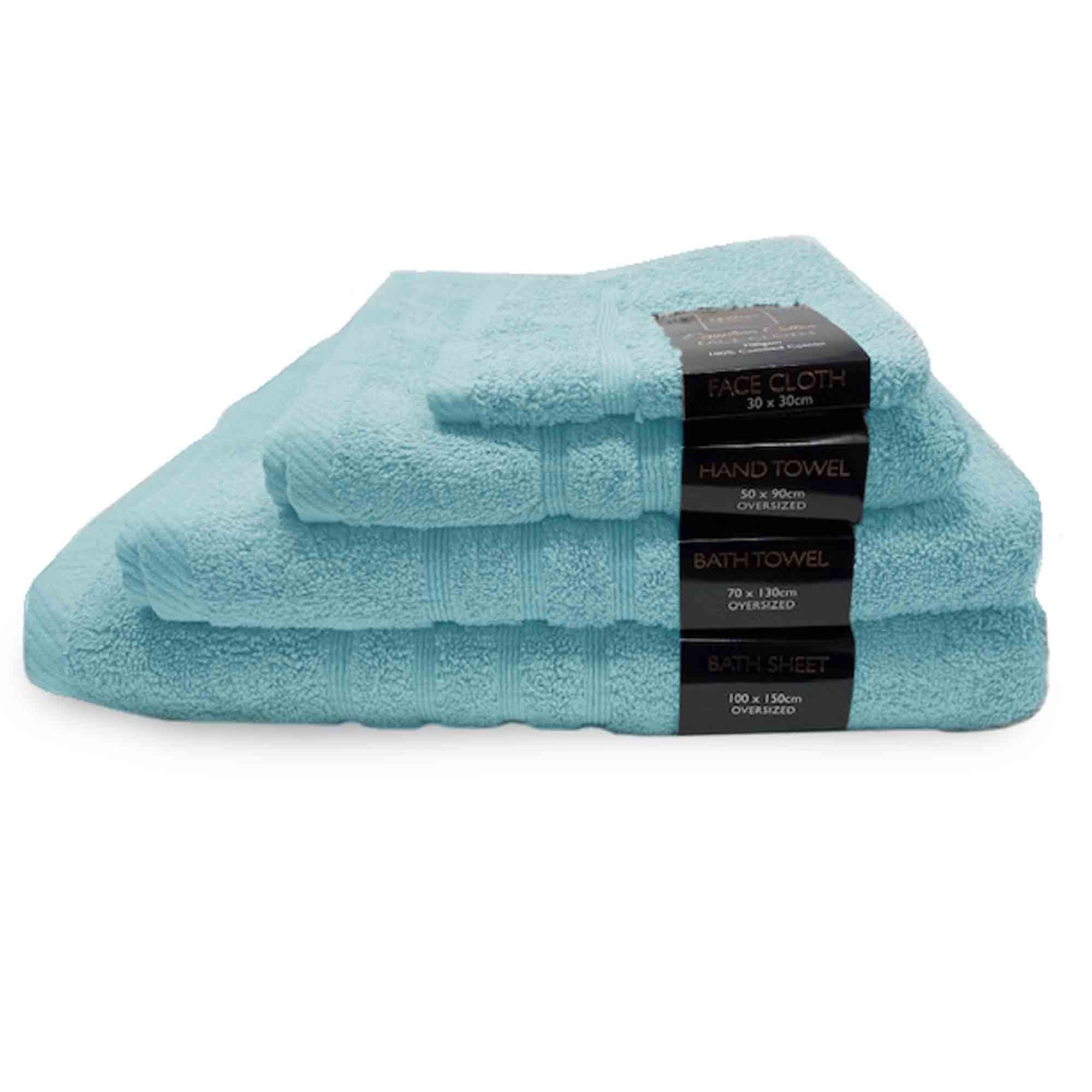 Lewis’s Luxury Egyptian 100% Cotton Towel Range - Aqua - Bath Towel  | TJ Hughes