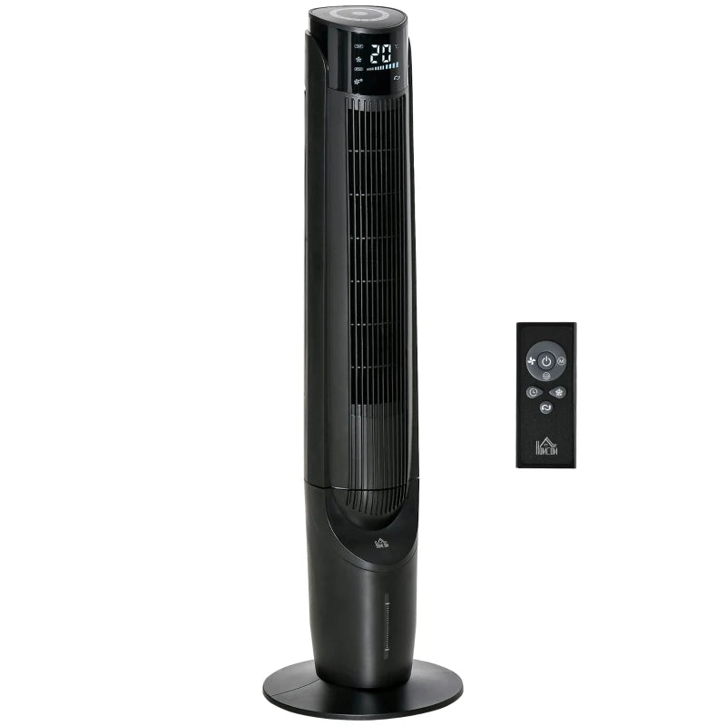 HOMCOM 42" Ice Cooling Tower Fan - Water Conditioner Evaporative Air Cooler Unit with 4 Modes - 3 Speed - Remote Control - Timer - Oscillating for Hom