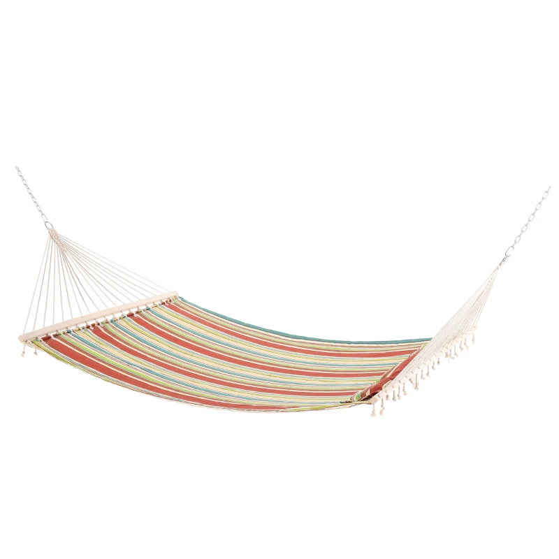 Outsunny Portable Cotton Double Hammock Bed with Pillow - Green  | TJ Hughes