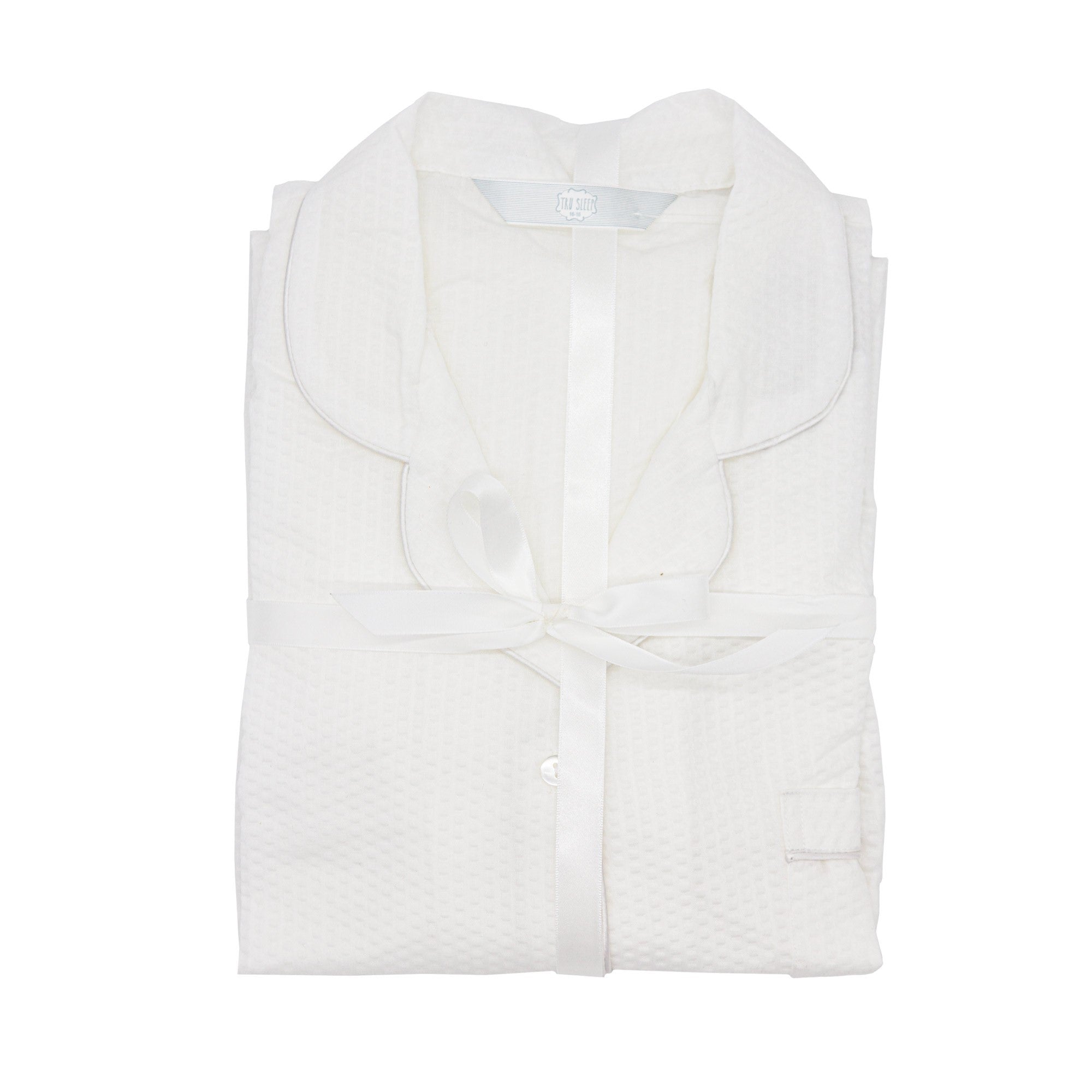Tru Ladies Seersuckers Pyjama - White - Size 20-22  | TJ Hughes