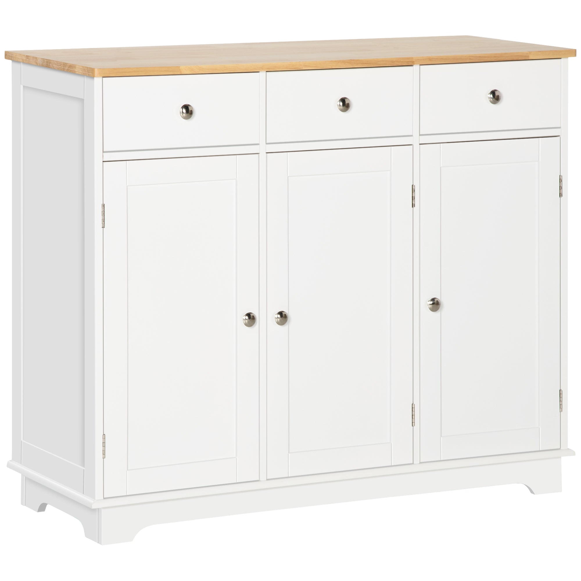 HOMCOM Modern Sideboard Buffet Cabinet with Storage Cabinets and Drawers White  | TJ Hughes