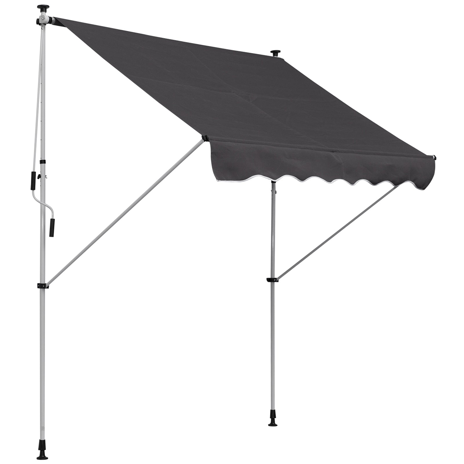 Outsunny 2x1.5m Manual Retractable Patio Awning Floor- to-ceiling Shade - Grey  | TJ Hughes