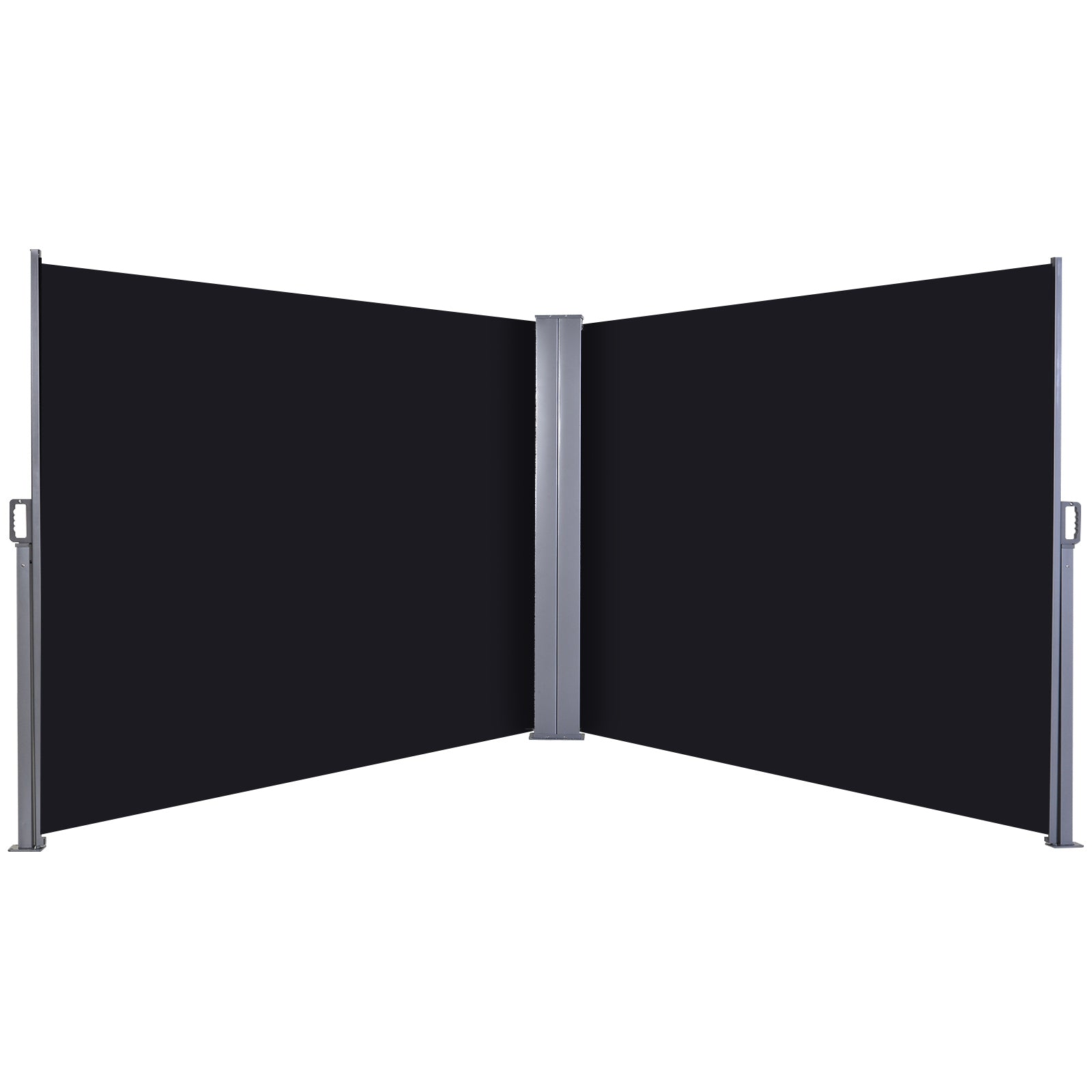 Outsunny Retractable Double Side Awning Screen Fence Privacy Black - 6x1.6m  | TJ Hughes