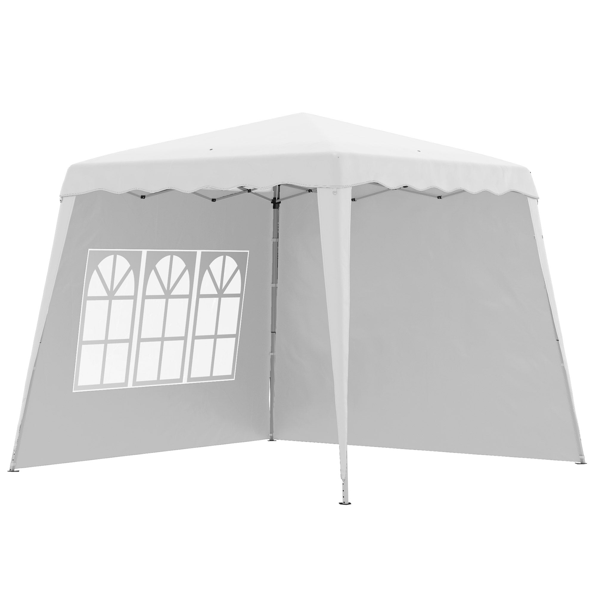 Outsunny 2.4 x 2.4m UV50+ Pop Up Gazebo Canopy Tent with Carry Bag - White  | TJ Hughes