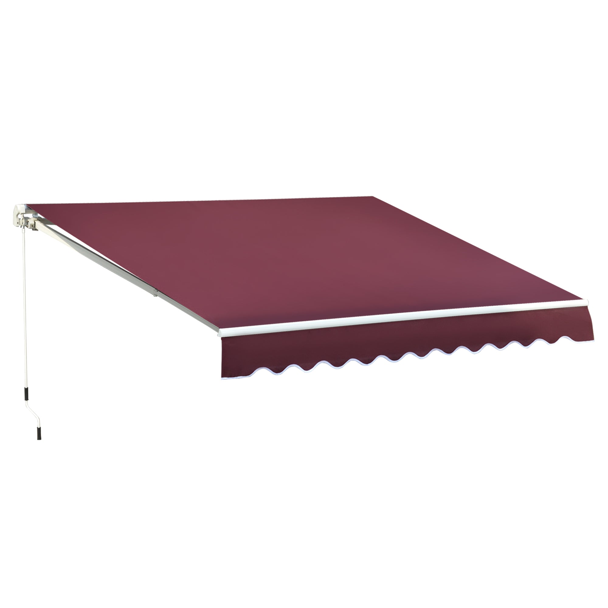 Outsunny Garden Sun Shade Canopy Retractable Awning - 4 x 3(m) - Red  | TJ Hughes