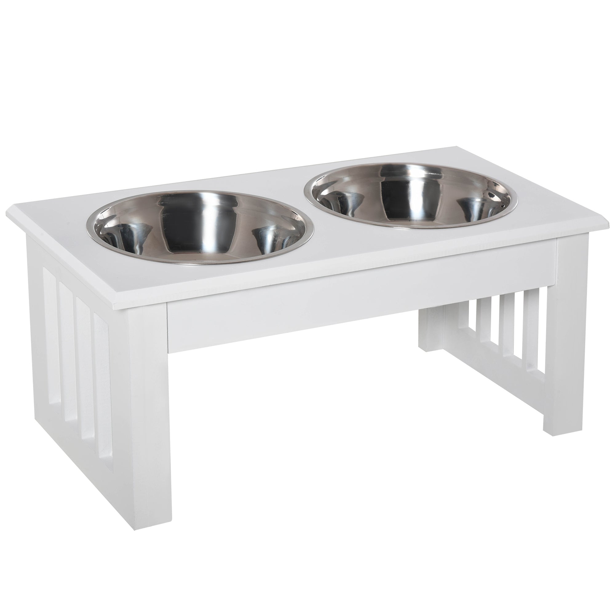 PawHut Raised Dog Bowls Pet Feeder Raised Elevated Stainless Steel Food Water  | TJ Hughes