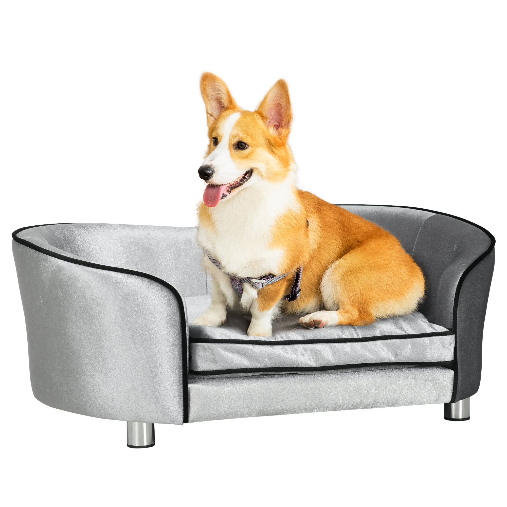 PawHut Dog Sofa Pet Chair - Kitten Bed Couch w/ Wooden Frame - Removable Cushion  | TJ Hughes
