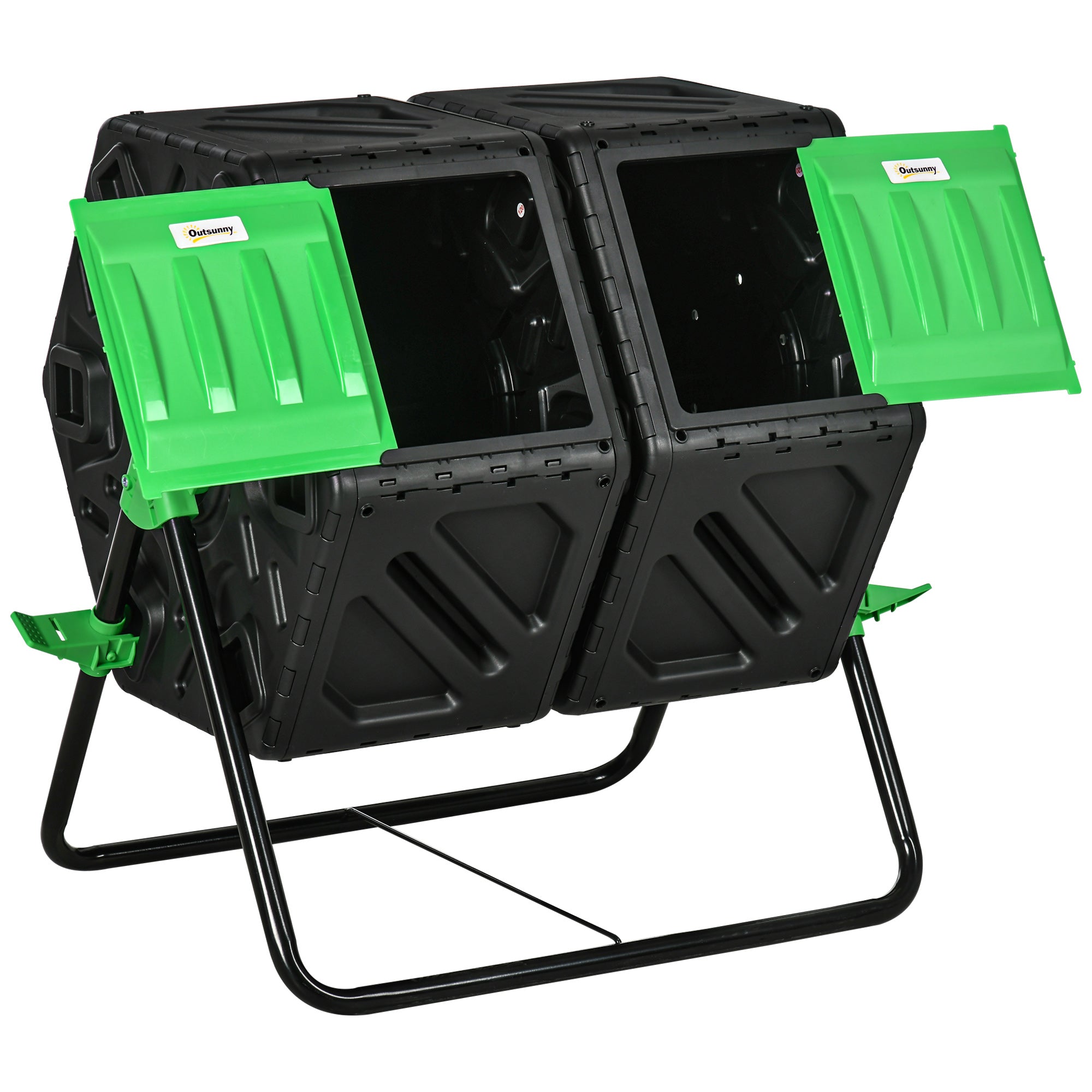 Outsunny 130L Compost Bin Dual Chamber Rotating Composter w/ Ventilation Holes  | TJ Hughes