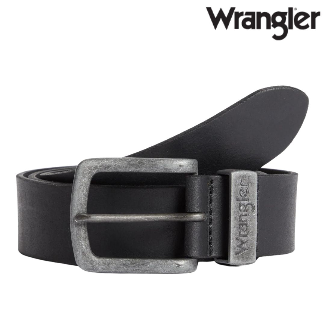 Wrangler Metal Loop Leather Belt - Black - 34W  | TJ Hughes