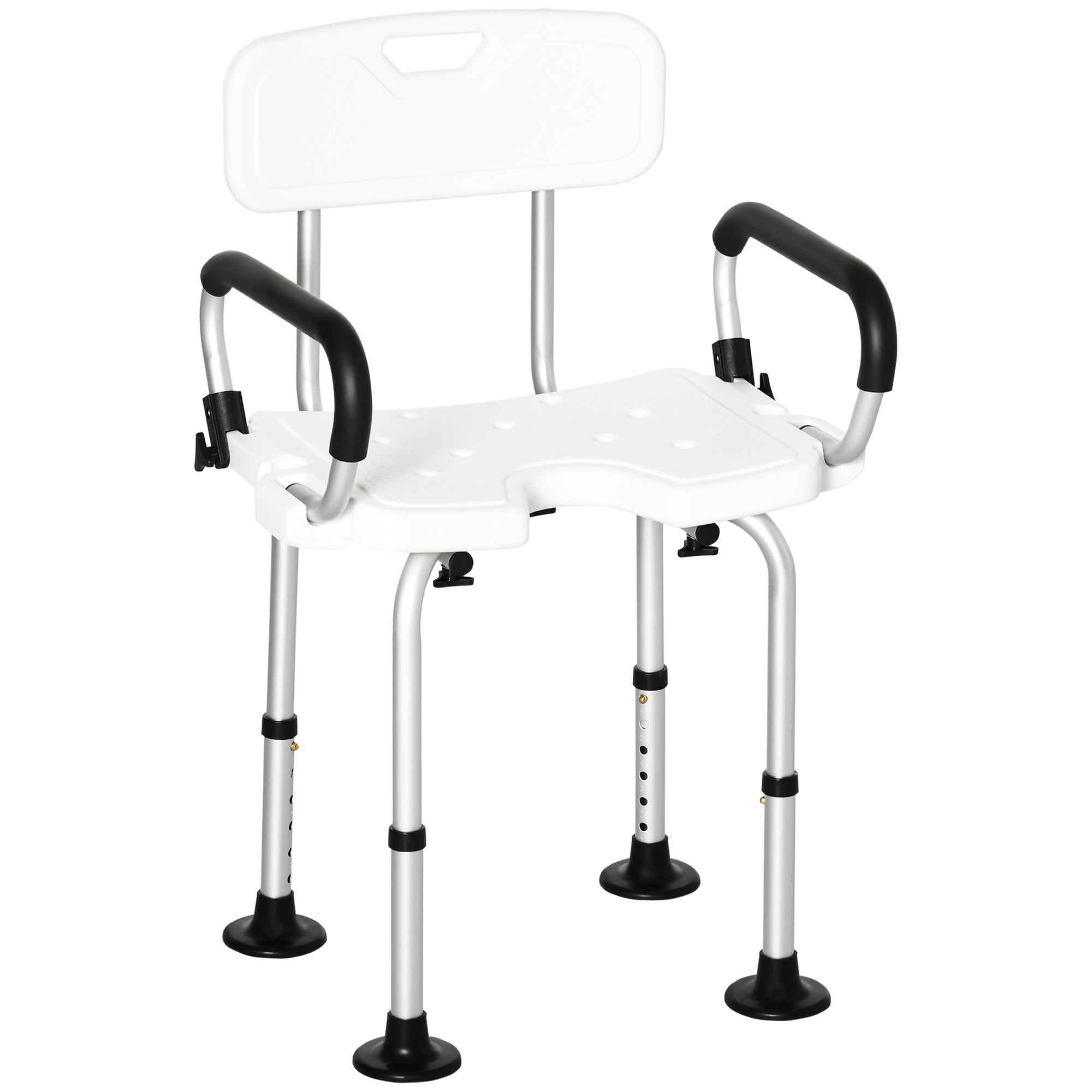 HOMCOM Adjustable Shower Stool with Suction Foot Pads for Elderly Disabled  | TJ Hughes