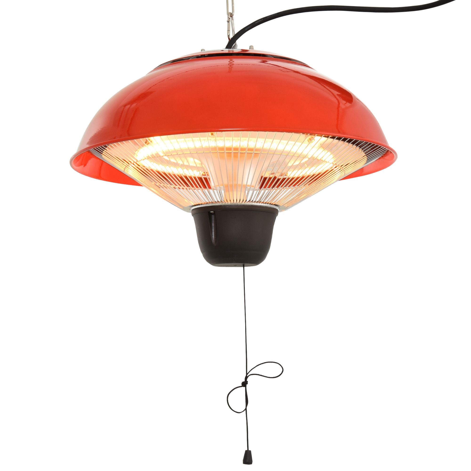 Outsunny Patio Heater 1500W Electric Aluminium Ceiling Hanging Garden Light Lamp  | TJ Hughes