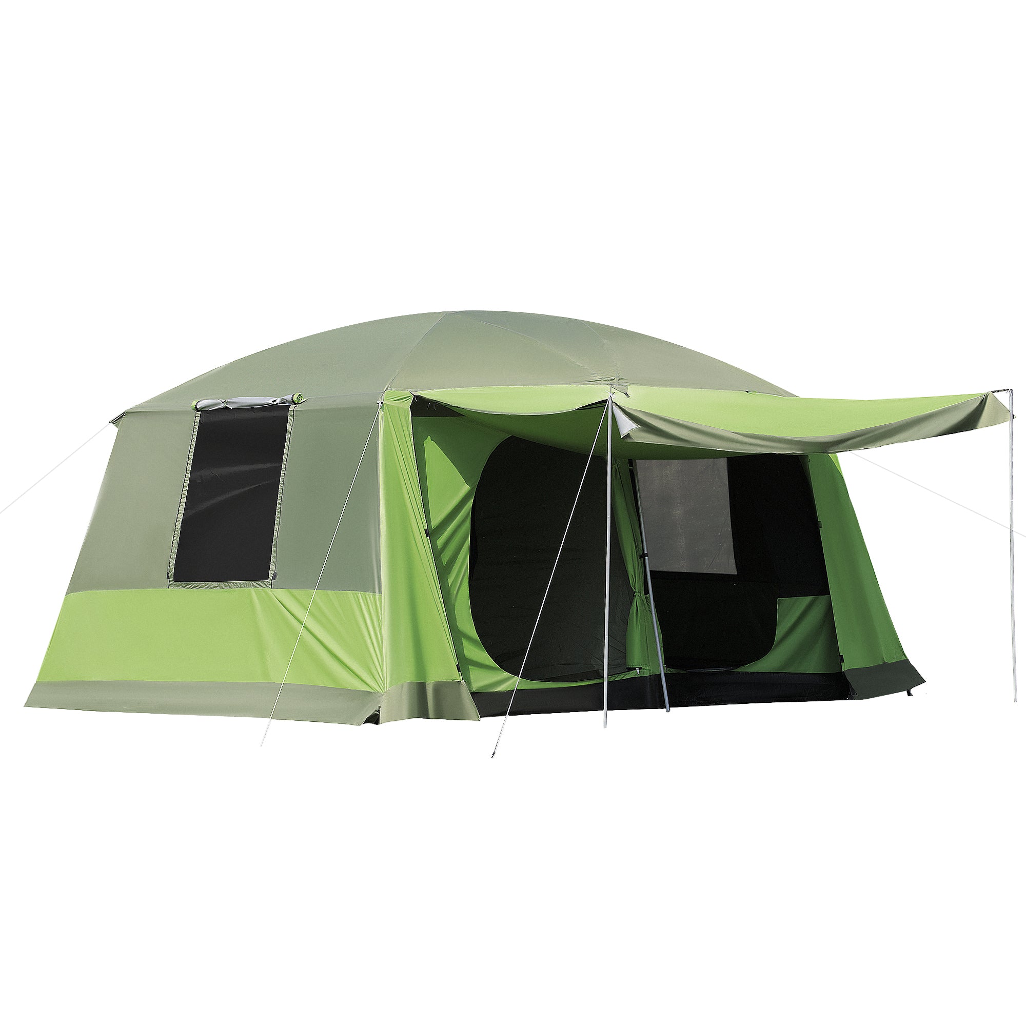 Outsunny Two Room Dome Tent Camping Shelter w/ Porch and Portable Carry Bag  | TJ Hughes