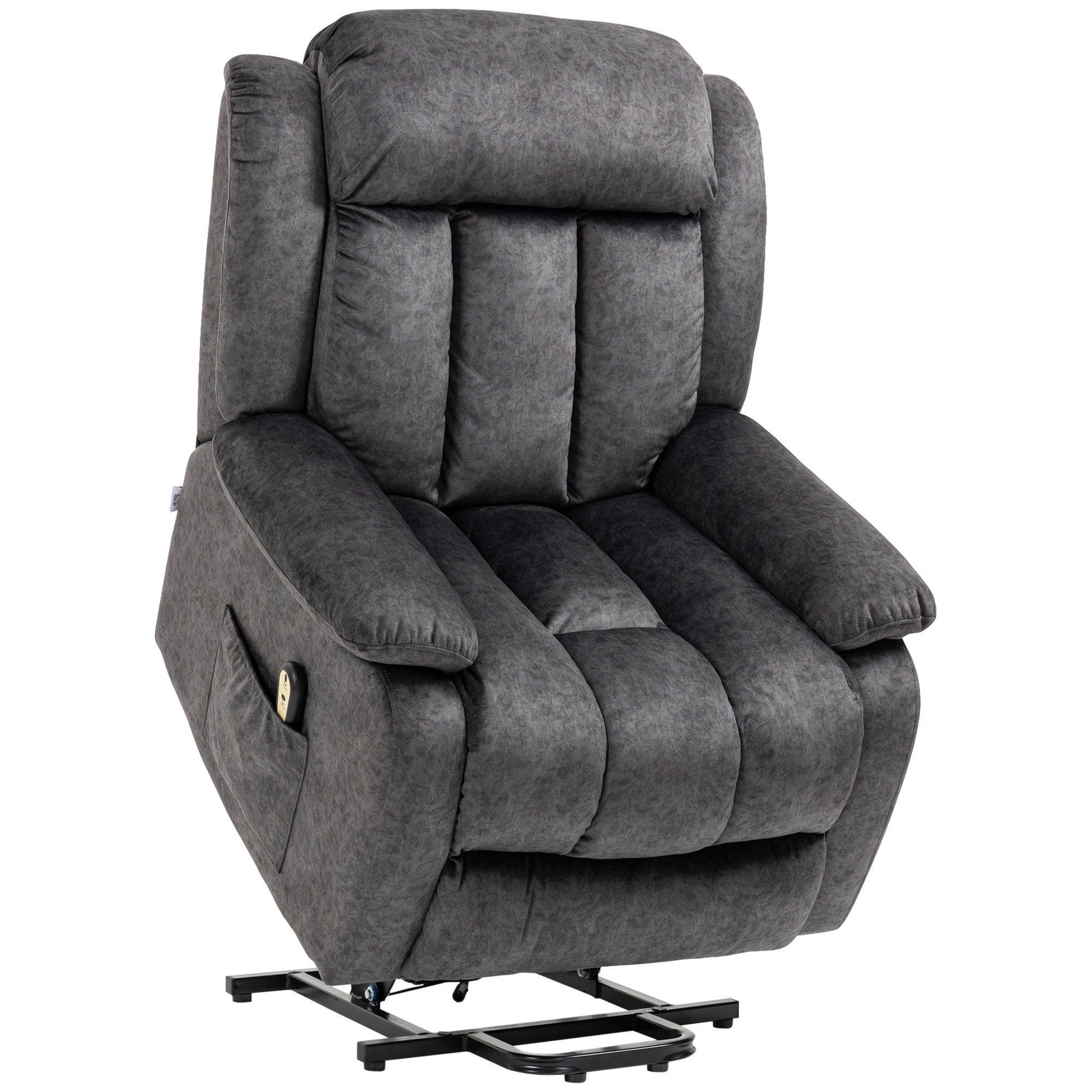 HOMCOM Power Lift Recliner Sofa Chair for Elderly with Remote and Side Pockets  | TJ Hughes