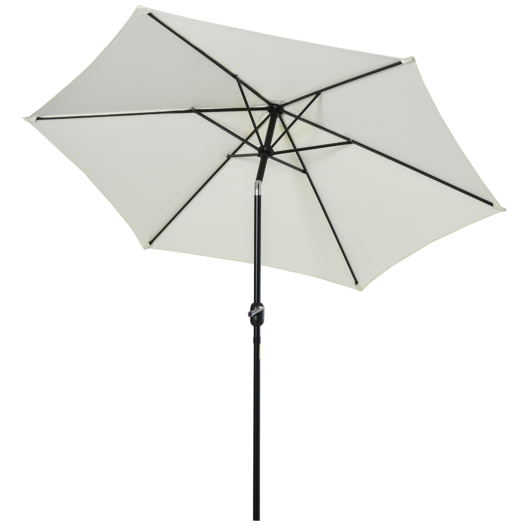 Outsunny Patio Umbrella Parasol Sun Shade Garden Aluminium Cream White 2.7M  | TJ Hughes