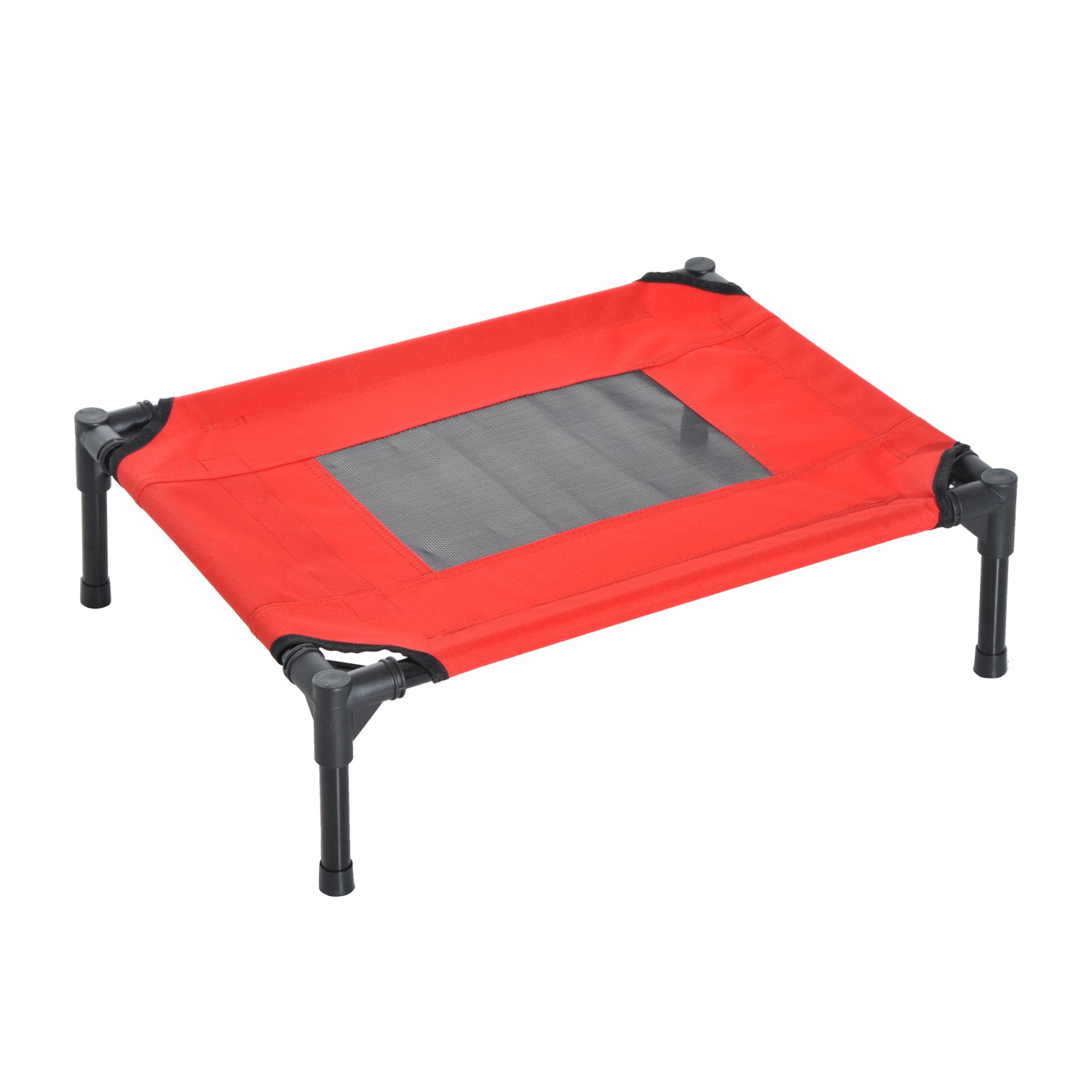 PawHut Elevated Pet Bed Portable Camping Raised Dog Bed w/ Metal Frame Black and Red (Small)  | TJ Hughes