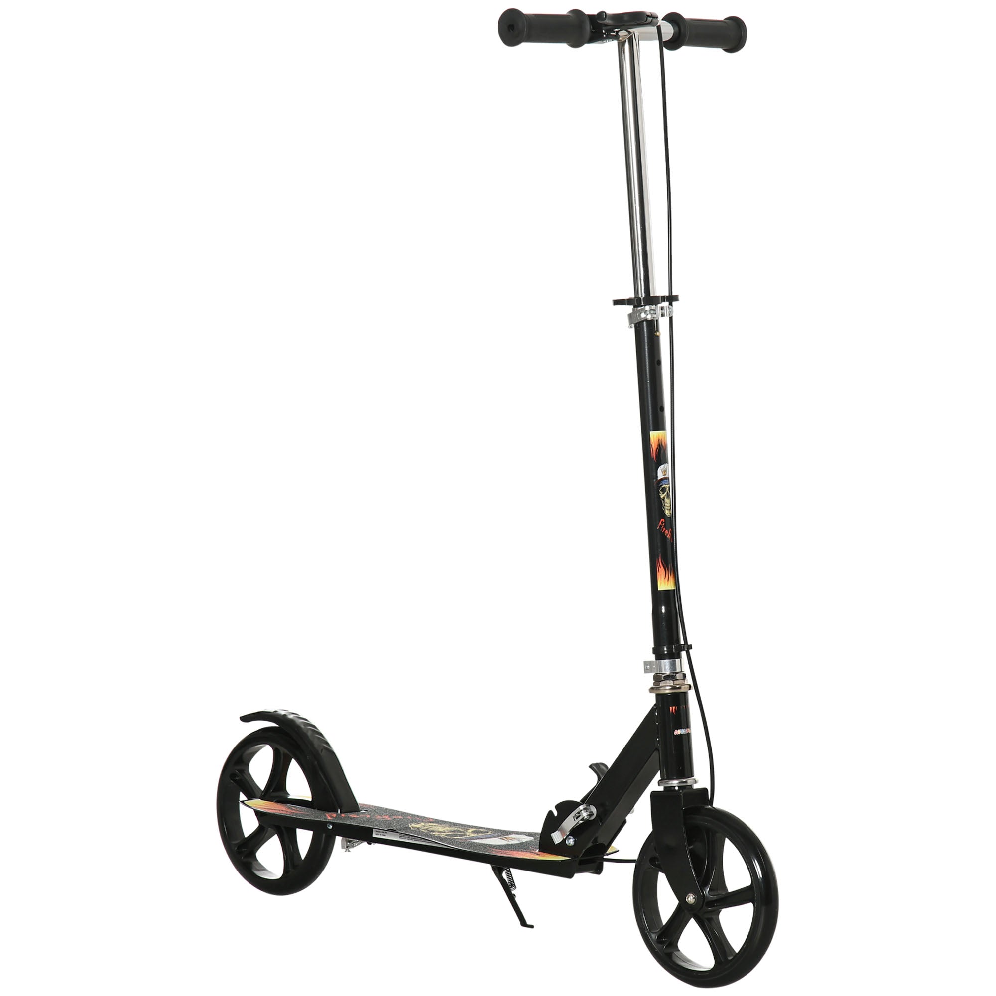 HOMCOM Foldable Kick Scooter for Kids w/ Adjustable Height - Break - Big Wheels  | TJ Hughes