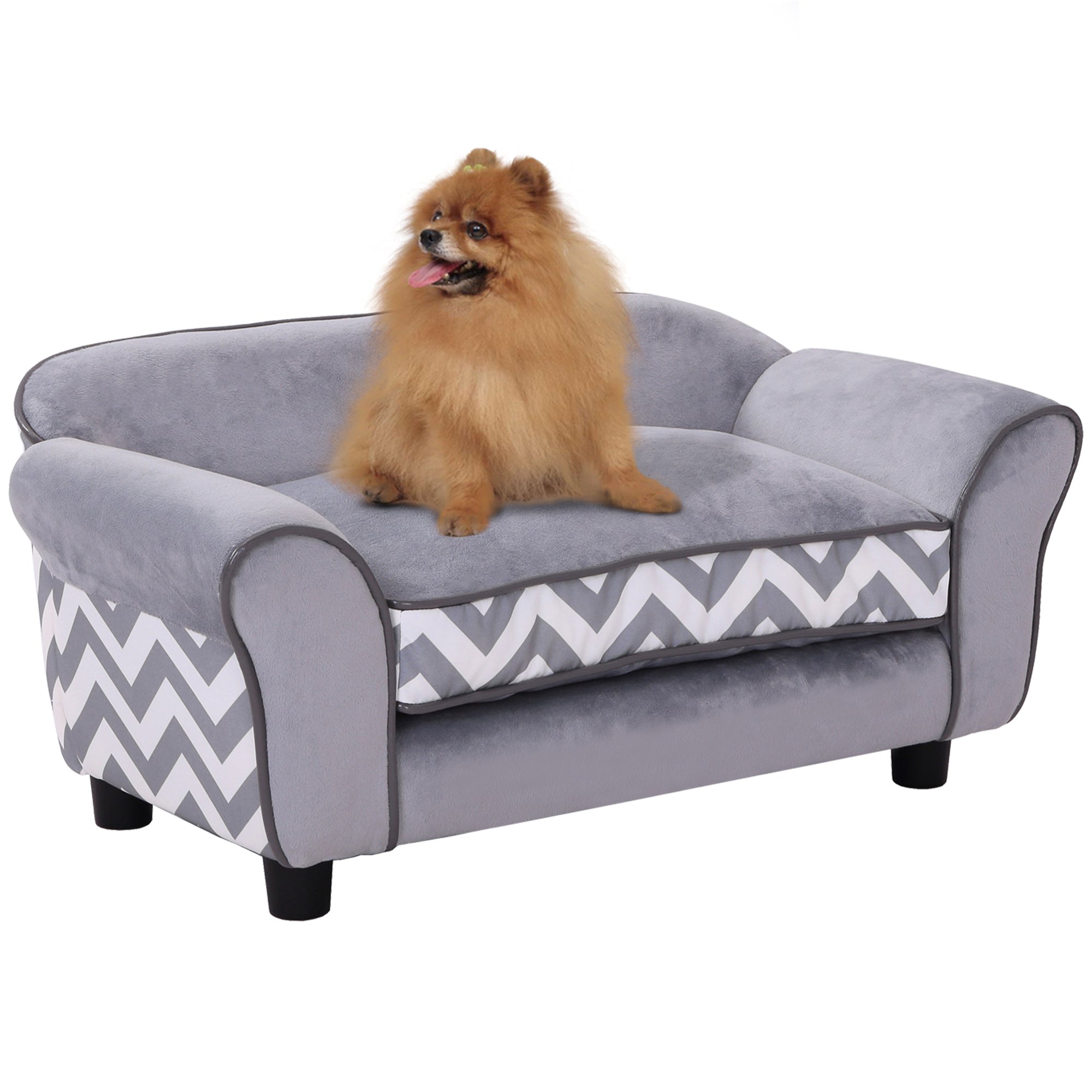 PawHut Dog Sofa Cat Couch Bed for XS Dogs w/ Removable Sponge Cushion - Grey  | TJ Hughes