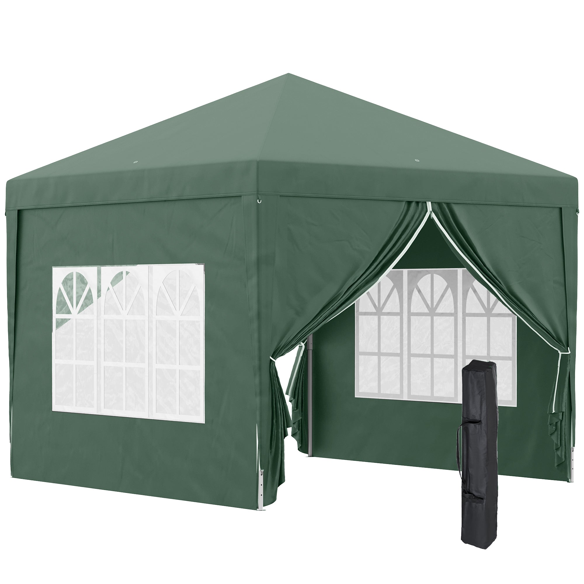 Outsunny 3mx3m Pop Up Gazebo Party Tent Canopy Marquee with Storage Bag Green  | TJ Hughes