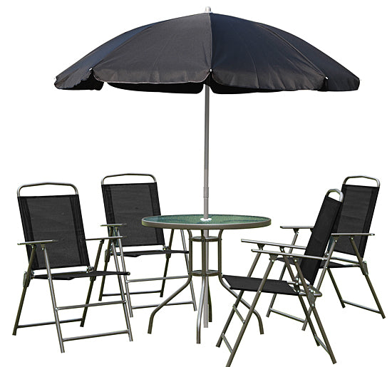 Outsunny 6 Piece Patio Dining Set  | TJ Hughes Black