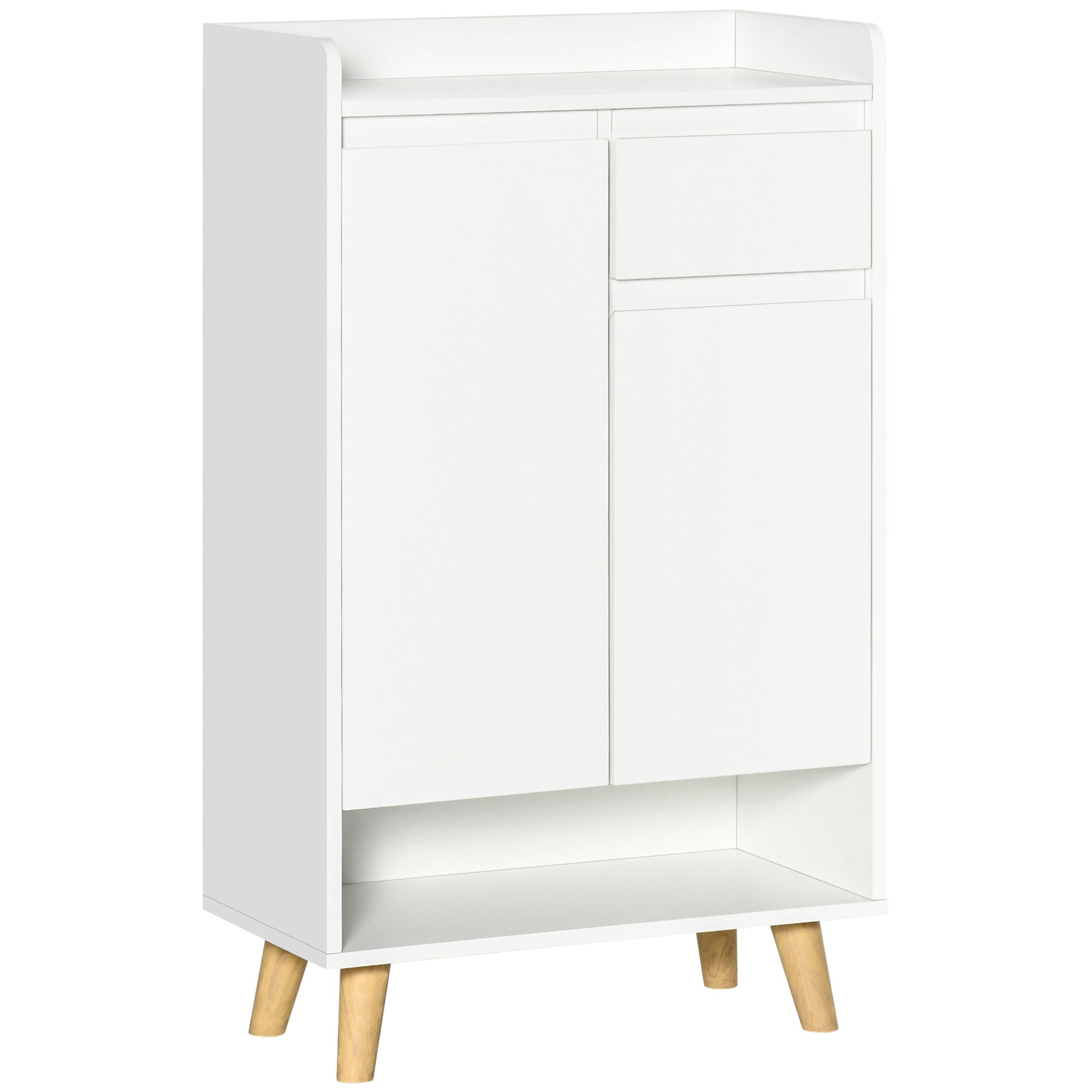 HOMCOM Sideboard Storage Cabinet - Accent Cupboard with Drawer for Hallway White  | TJ Hughes