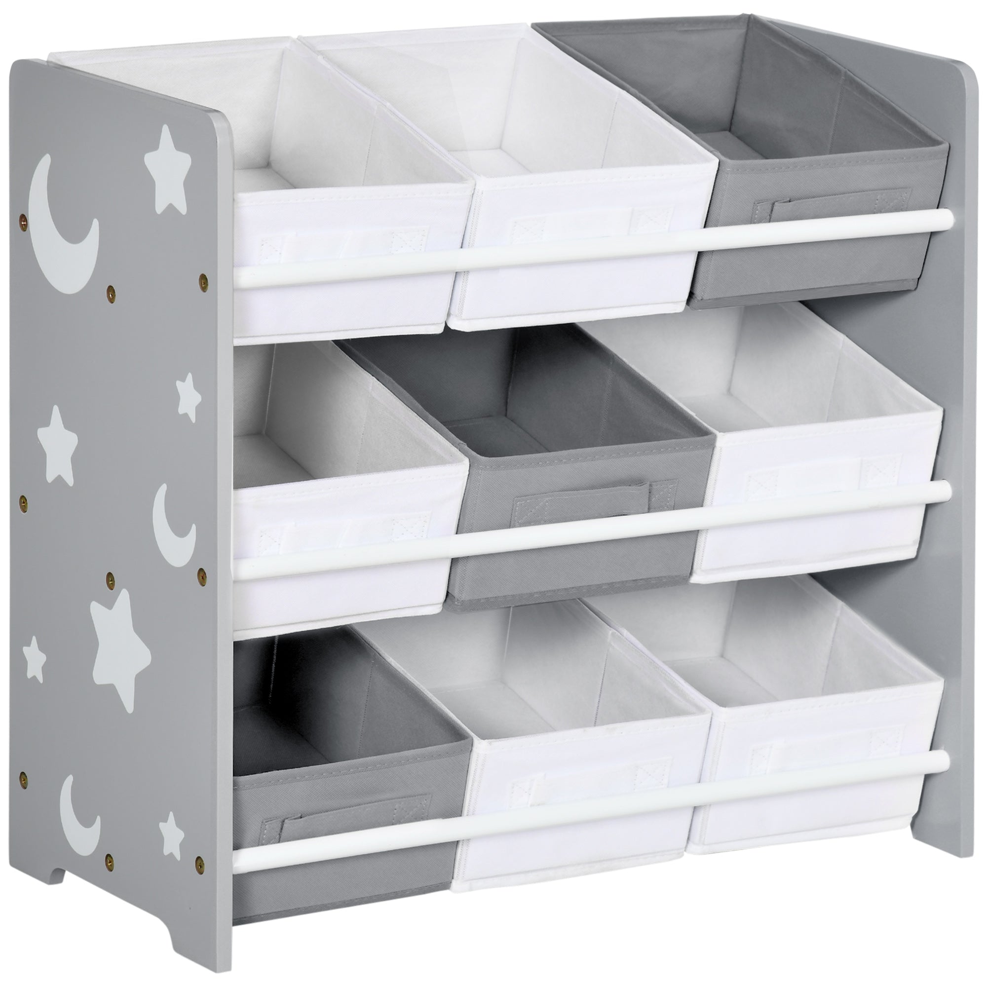 ZONEKIZ Storage Unit w/ 9 Removable Storage Baskets for Nursery Playroom - Grey  | TJ Hughes