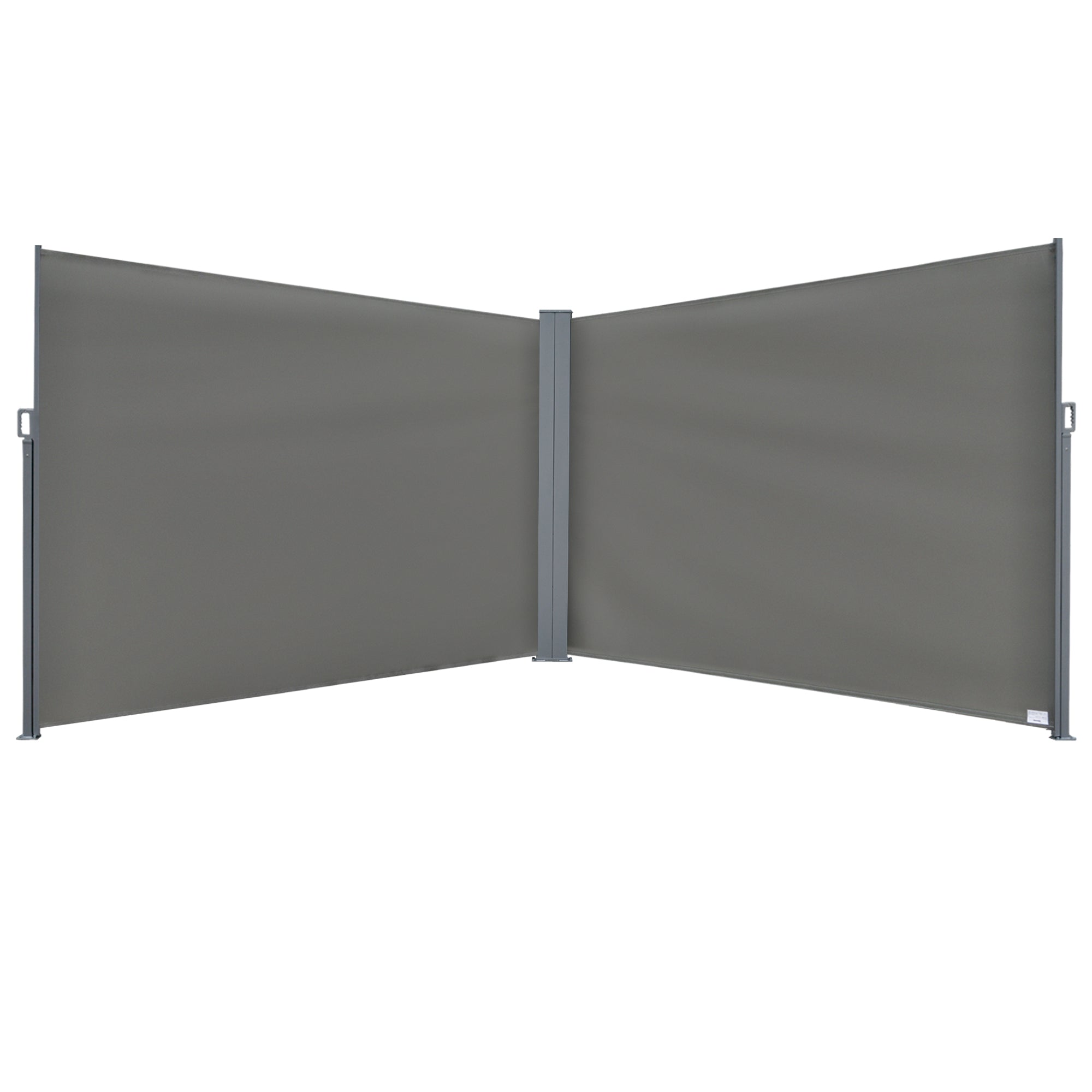 Outsunny 6 x 2m Patio Double Side Awning Folding Privacy Screen Fence Grey  | TJ Hughes