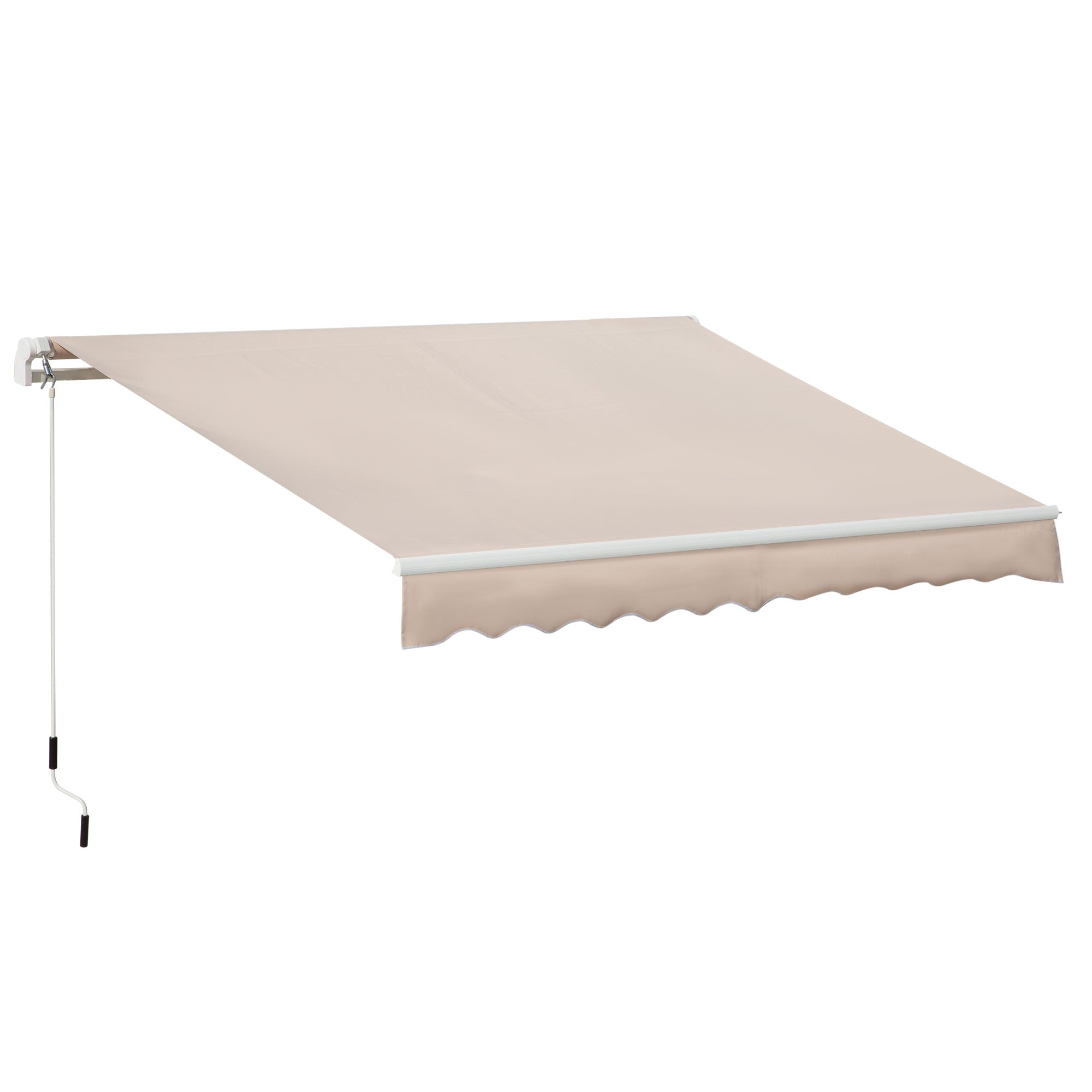 Outsunny Manual Retractable Awning Garden Shelter Canopy 3 x 2m Beige  | TJ Hughes