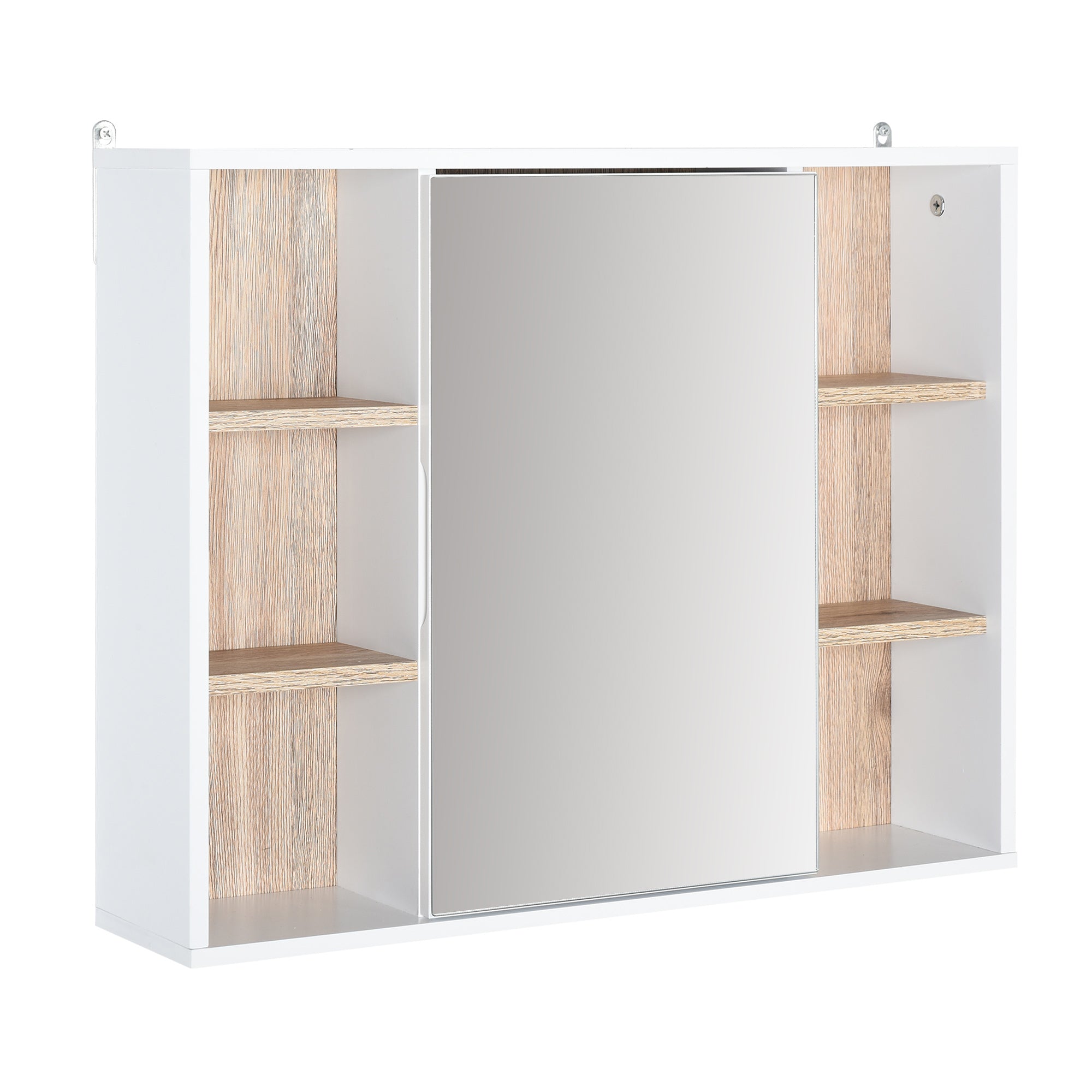 HOMCOM Wall Mounted Bathroom Storage Cabinet w/ Mirrored Door - Adjustable Shelf  | TJ Hughes