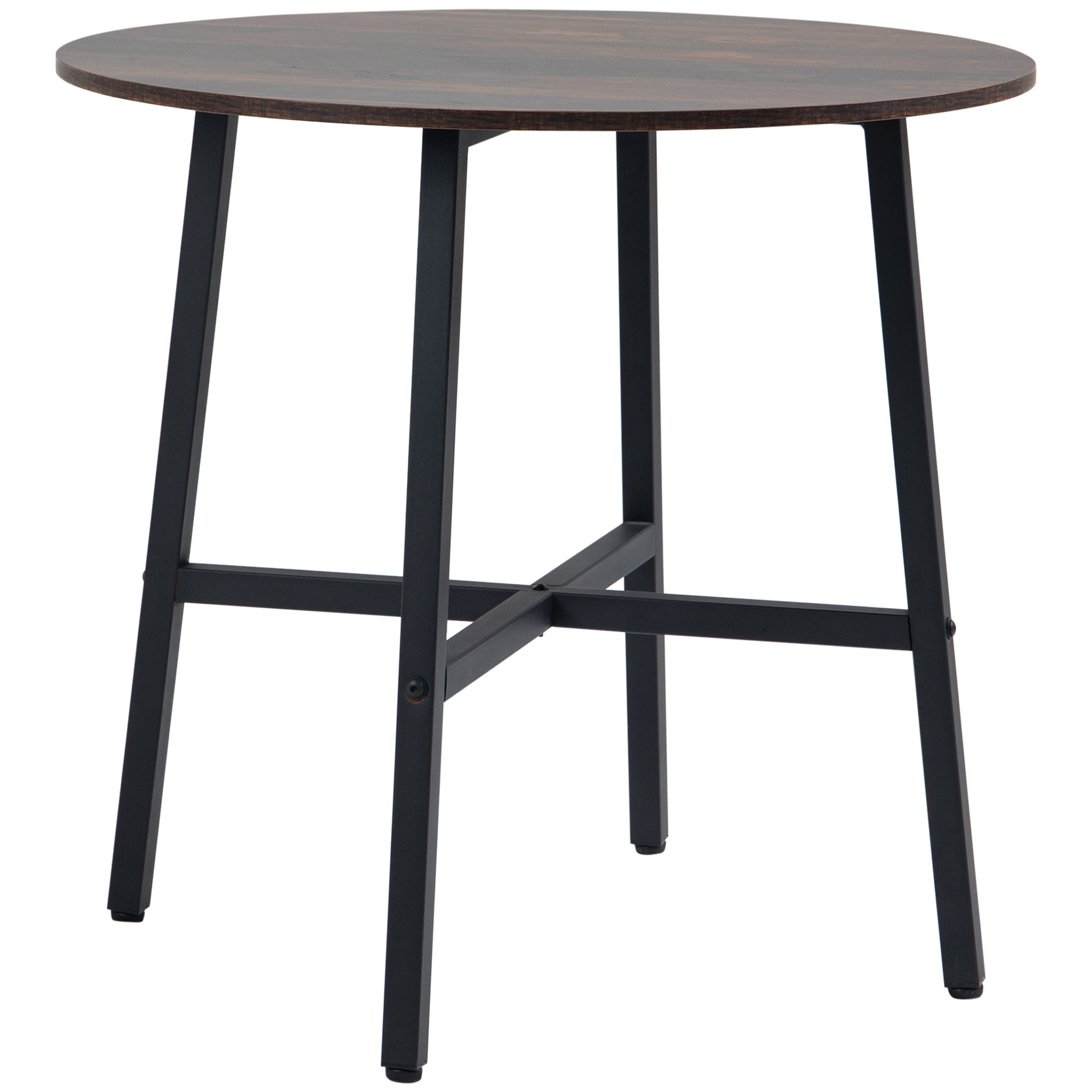 HOMCOM 80cm Round Kitchen Table - Dining Table for Small Spaces - Steel Leg  | TJ Hughes
