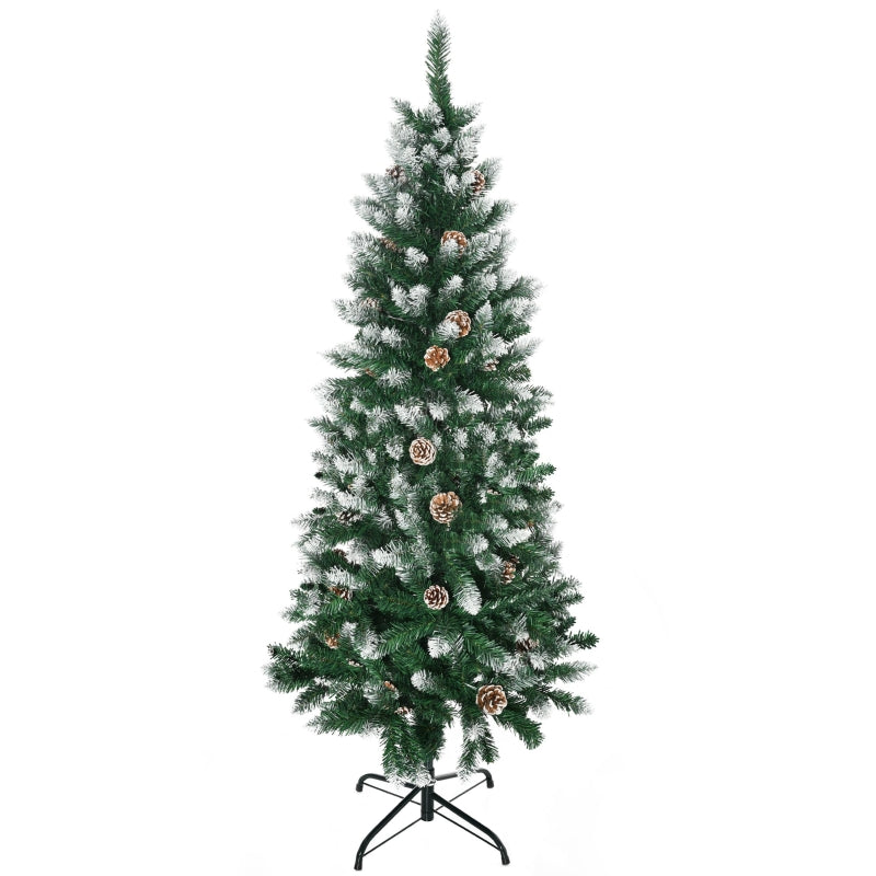 HOMCOM Christmas Tree Snow Dipped Slim 5’  | TJ Hughes