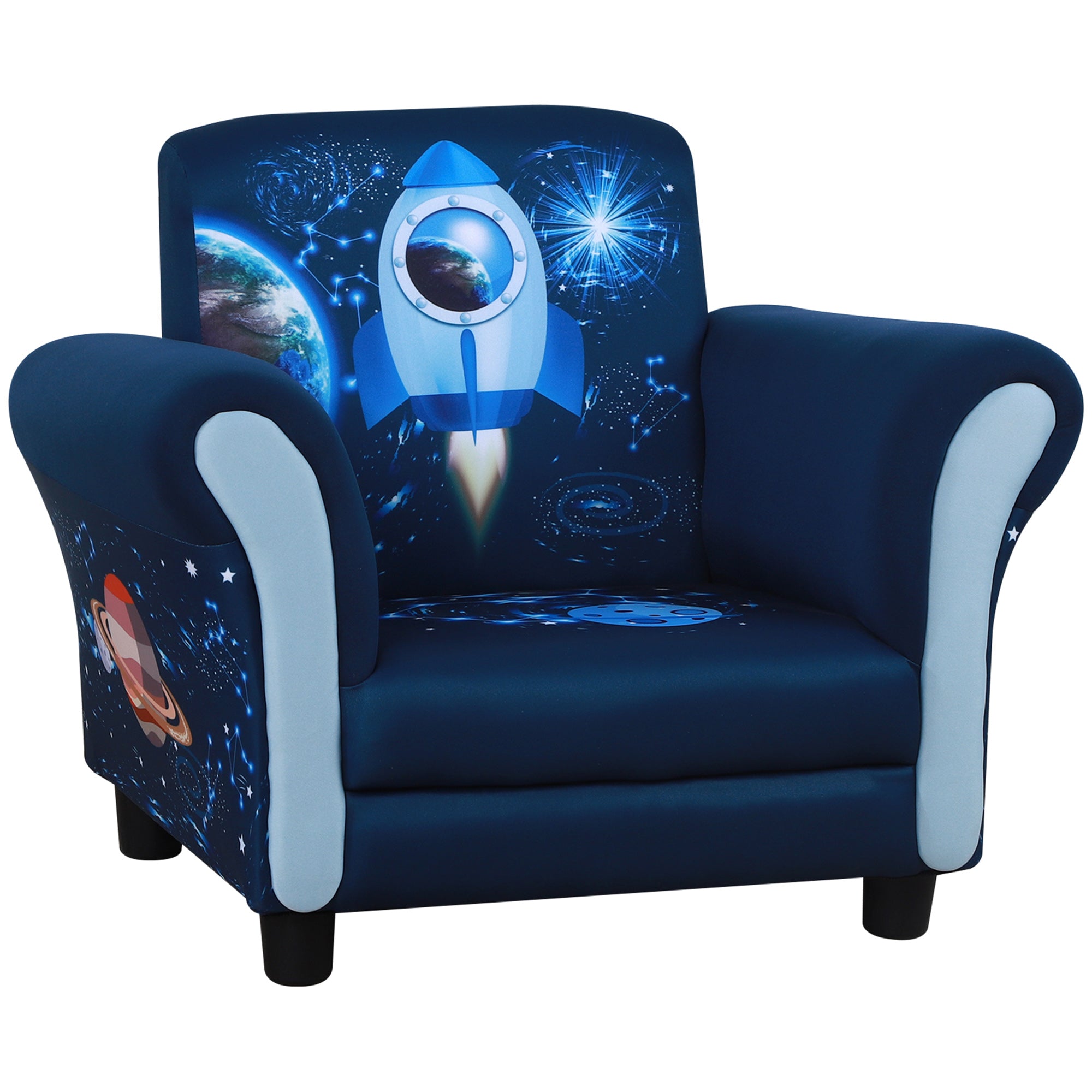 HOMCOM Child Armchair Kids Mini Sofa Chair with Armrest for 3-6 Years Old Blue  | TJ Hughes