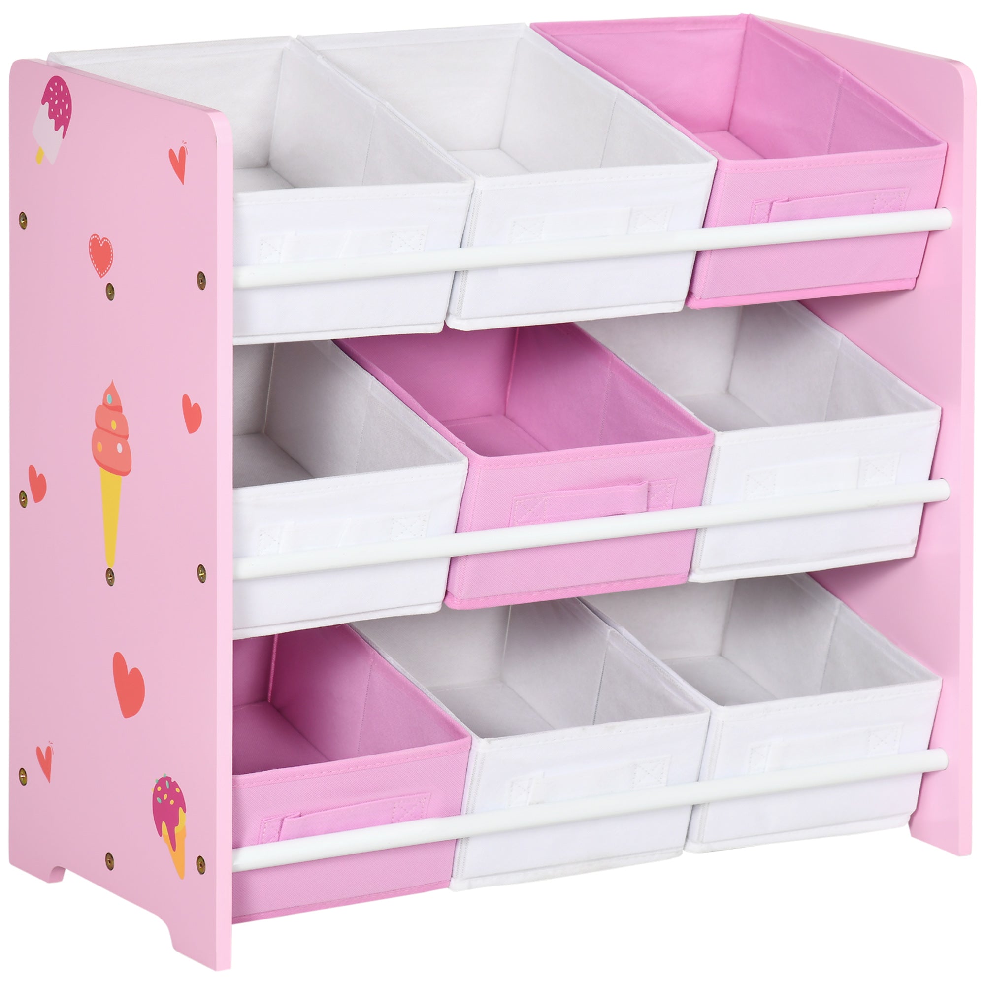 ZONEKIZ Storage Unit W/9 Removable Storage Baskets for Nursery Playroom - Pink  | TJ Hughes