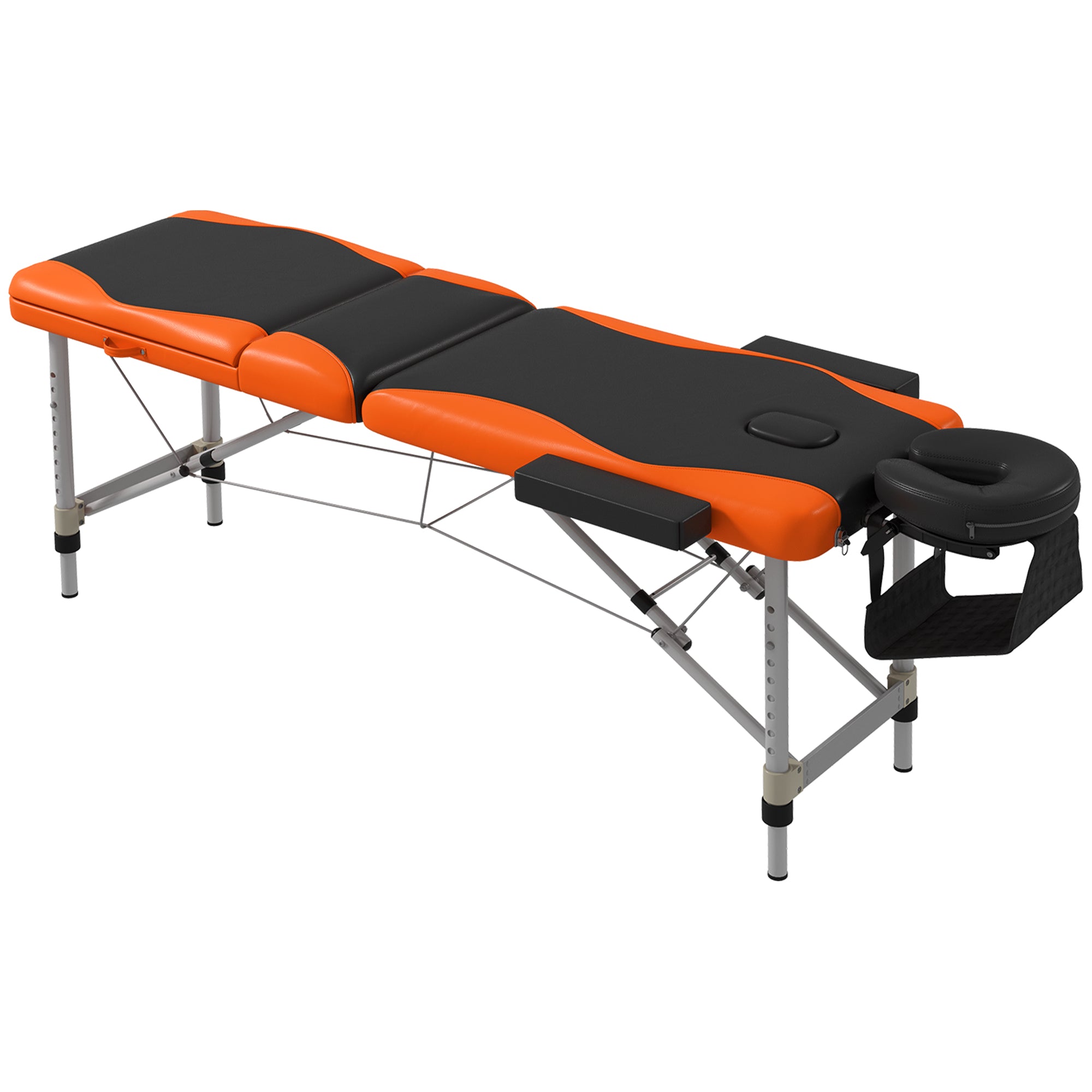 HOMCOM Portable Massage Table Beauty Therapy Couch Bed Spa Aluminum Orange  | TJ Hughes