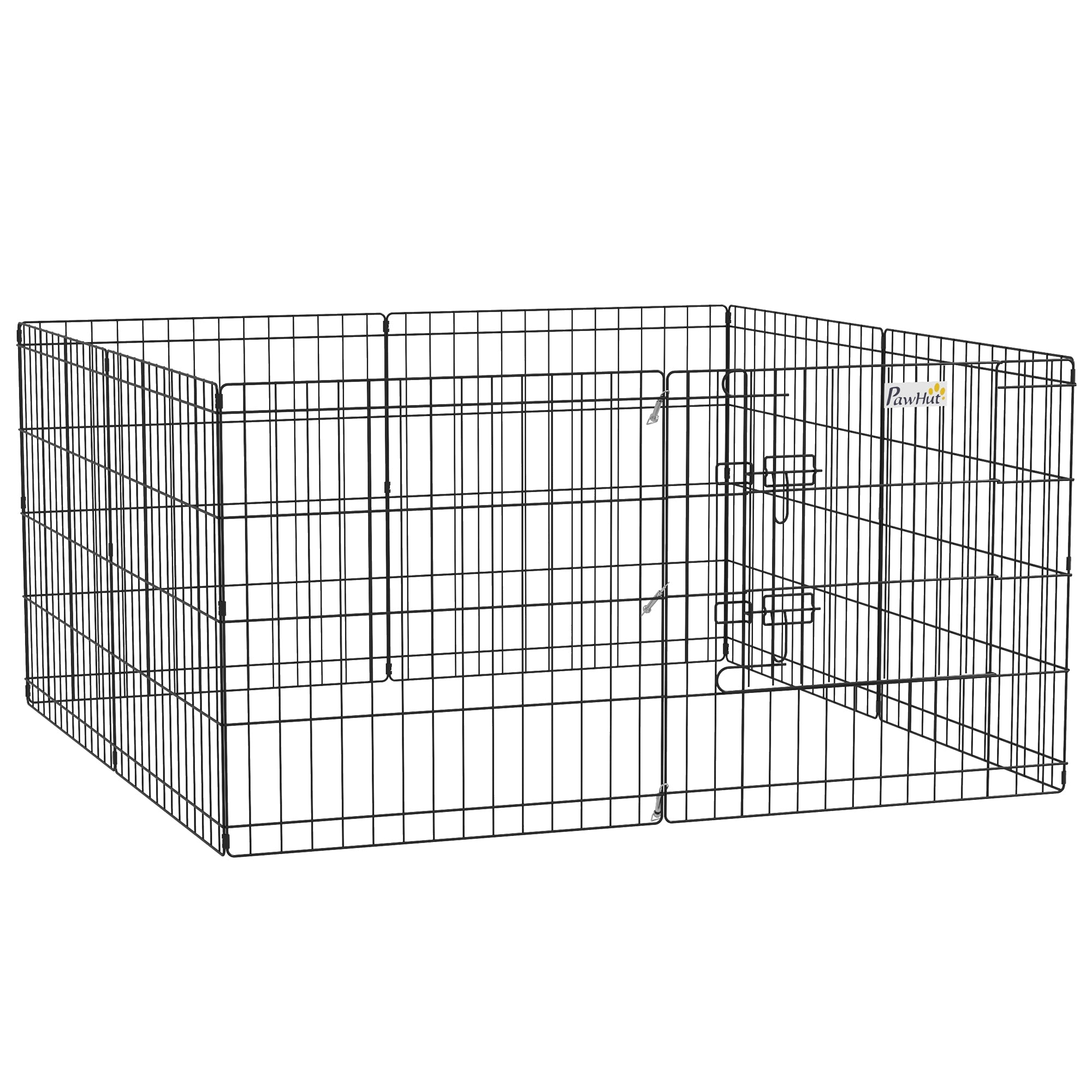 PawHut 24" Pet Dog Playpen - Puppy Cage - Eight-Panel Metal Fence - Run - Garden  | TJ Hughes Green