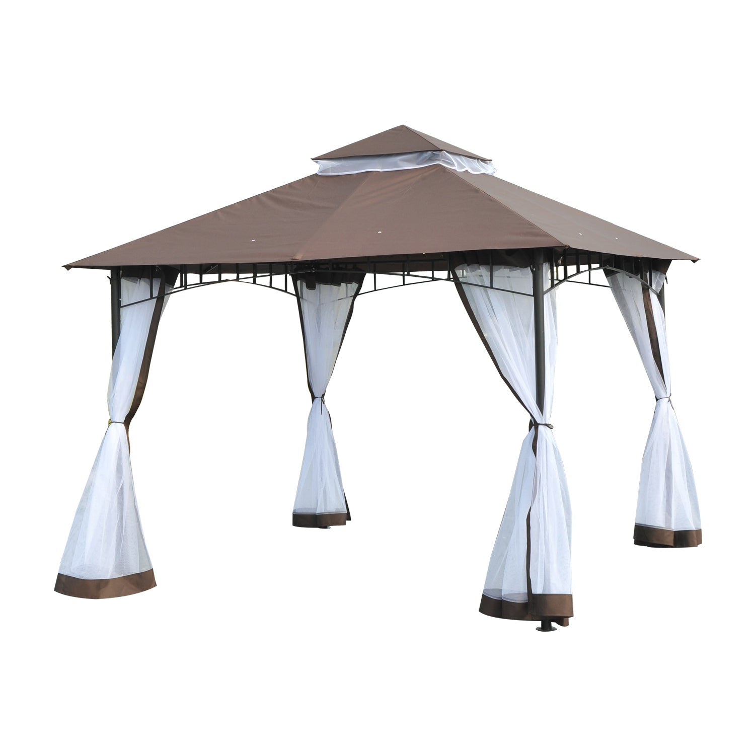 Outsunny Gazebo 3 x 3 meter  Brown  | TJ Hughes