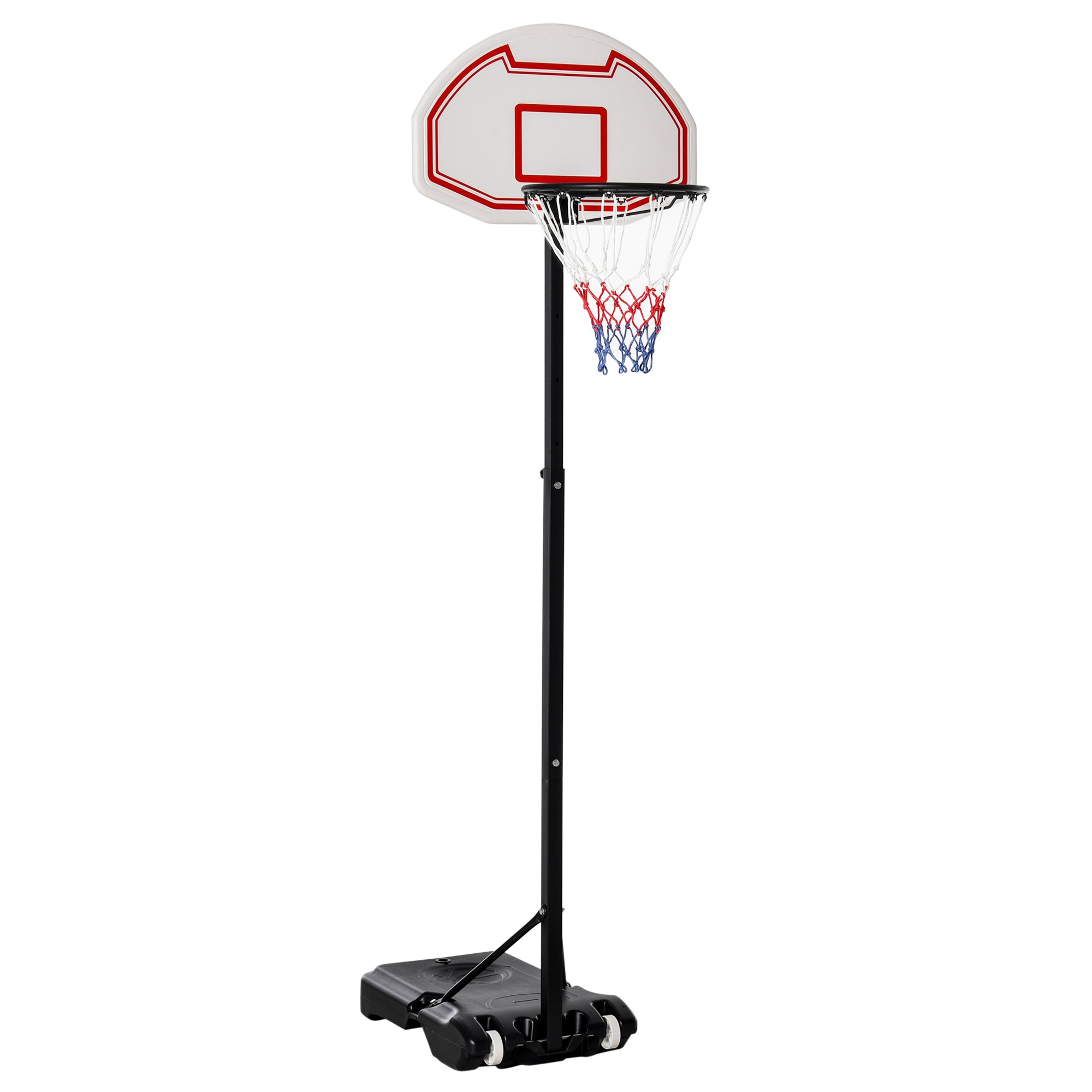 HOMCOM 155-210cm Height Adjustable Basketball Stand Backboard Portable w/ Net  | TJ Hughes